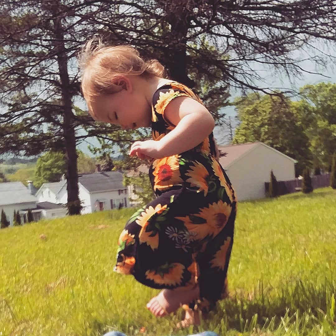 Ariella Rose is registered to the contest to win money with this photo: canidae, child, fawn, grass, happy, meadow, smile, toddler, tree