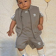 Sajed participe au concours pour gagner de l'argent avec cette photo : baby, child, adidas, clothing, sneakers, shoes, socks, milestone, blanket, texture, portrait, laying_down, cute, infant, fashion, young_child, head, face, expression, indoor