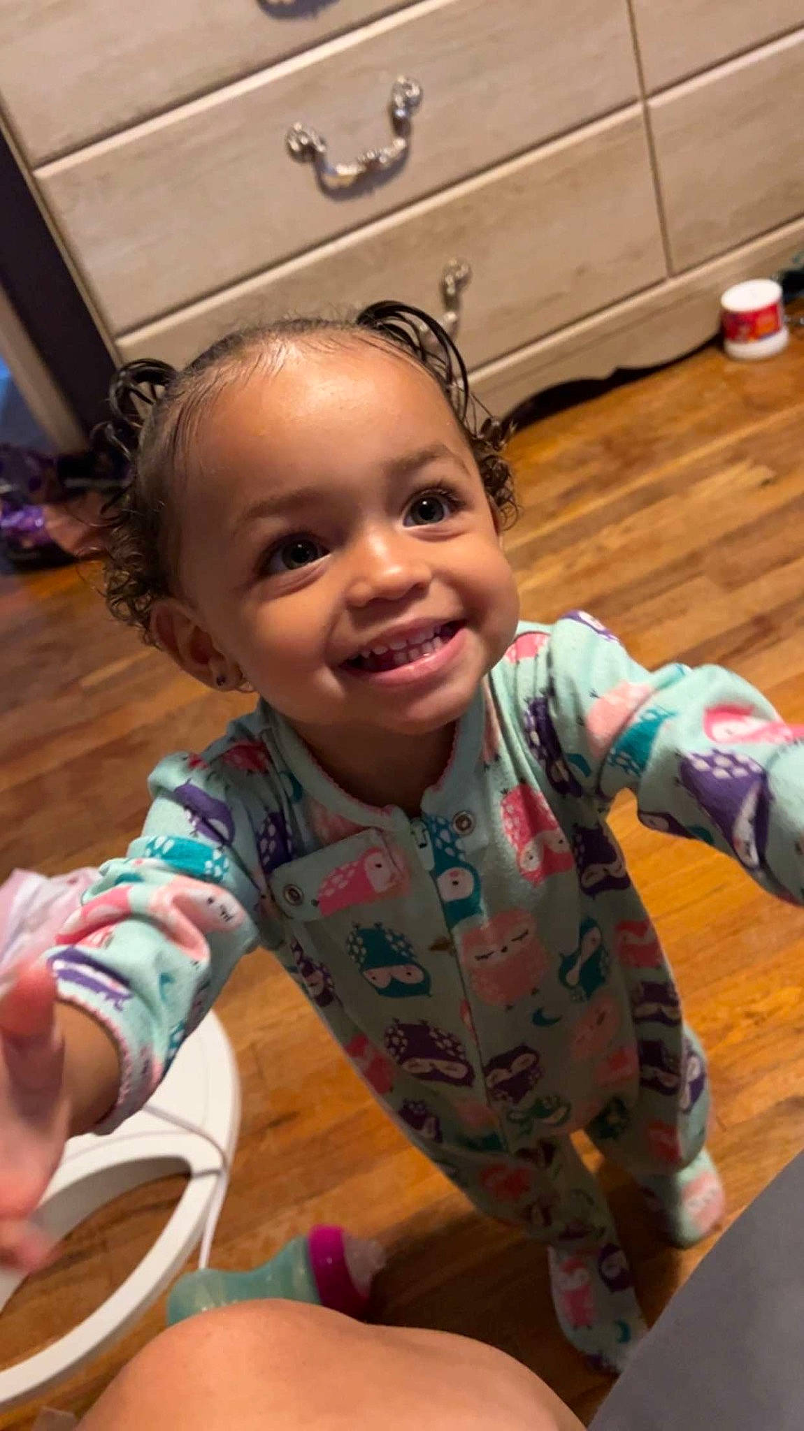Ariyah joined the competition — help win amazing prizes! baby, baby_toddler_clothing, cheek, child, eye, floor, flooring, fun, hairstyle, happy, hardwood, iris, joy, person, room, sitting, skin, sleeve, smile, thumb