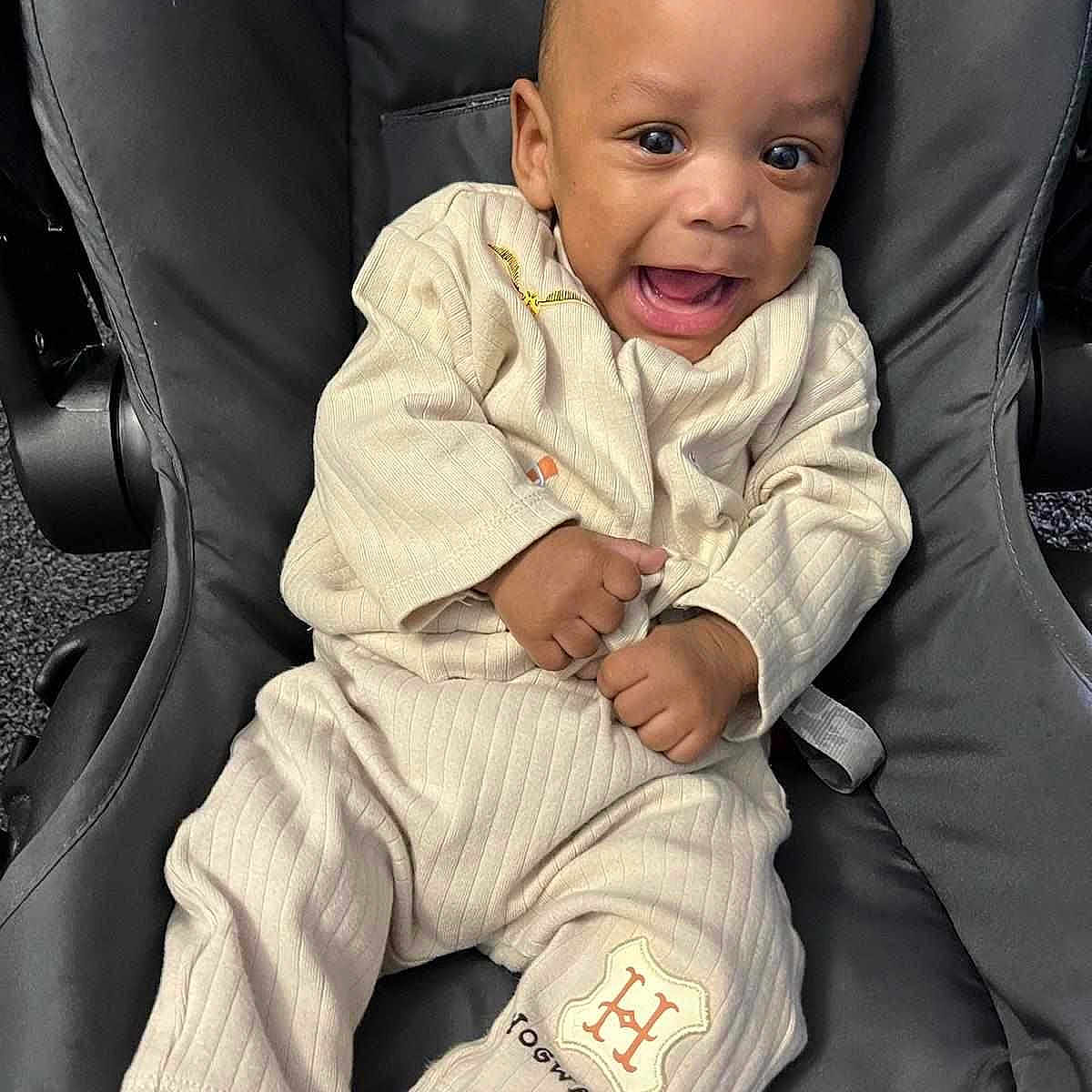 Jessiah joined the competition — help win amazing prizes! baby, babylaughing, face, happy, head, person, photography, portrait, sitting, smile