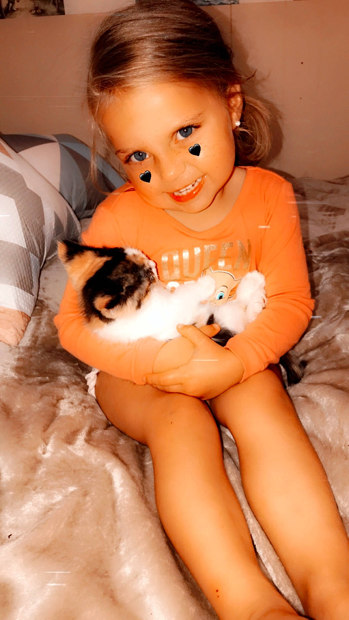 Avalyn joined the competition — help win amazing prizes! brown_hair, carnivore, cat, child, companion_dog, fawn, felidae, fur, kitten, leg, long_hair, person, skin, small_to_medium_sized_cats