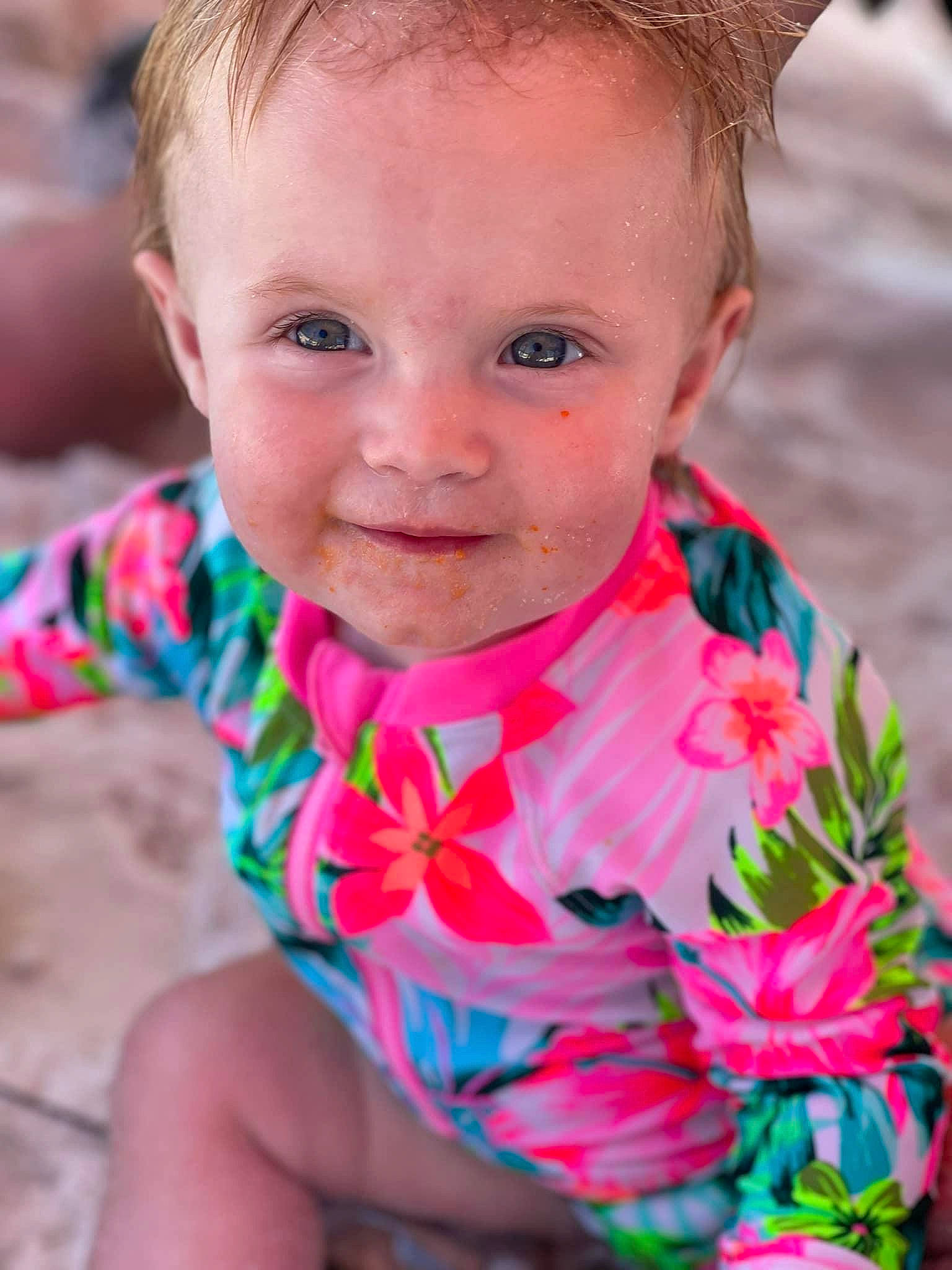 Libby is registered to the contest to win money with this photo: baby_toddler_clothing, beauty, dress, eye, face, flower, grass, hair, happy, iris, lip, mouth, neck, people_in_nature, person, petal, pink, plant, skin, smile