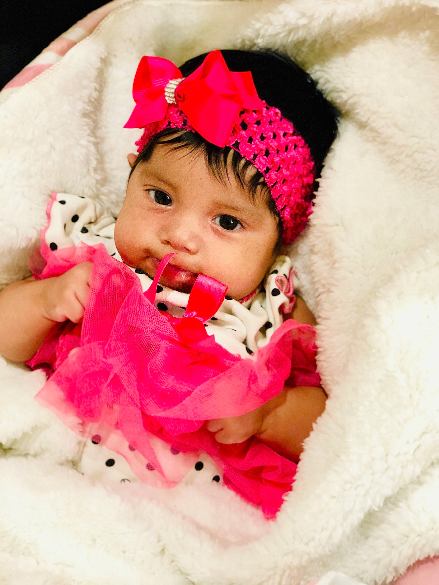 Rachel joined the competition — help win amazing prizes! baby, baby_products, baby_toddler_clothing, beauty, cheek, child, child_model, fashion_accessory, fur, hair_accessory, headgear, headwear, lip, person, pink, skin, toddler