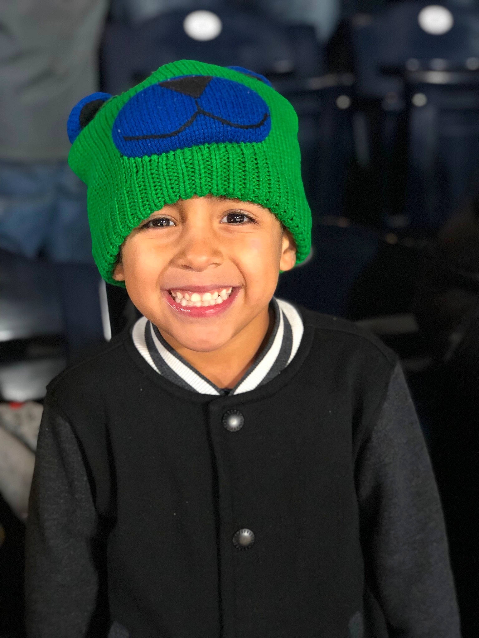 Isaiah joined the competition — help win amazing prizes! beanie, cap, child, clothing, fashion_accessory, hat, headgear, joy, knit_cap, person, smile