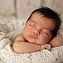 Nour a rejoint le concours — aidez-le/la à gagner de superbes lots ! baby, sleeping, newborn, basket, blanket, knitted, cozy, soft_lighting, peaceful, infant, cute, portrait, resting, arms_folded, indoors, closeup, soft_focus, child, adorable, warm