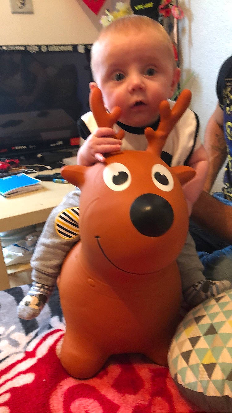 Aël a rejoint le concours — aidez-le/la à gagner de superbes lots ! child, fawn, person, plush, stuffed_toy, surprise, toddler, toy