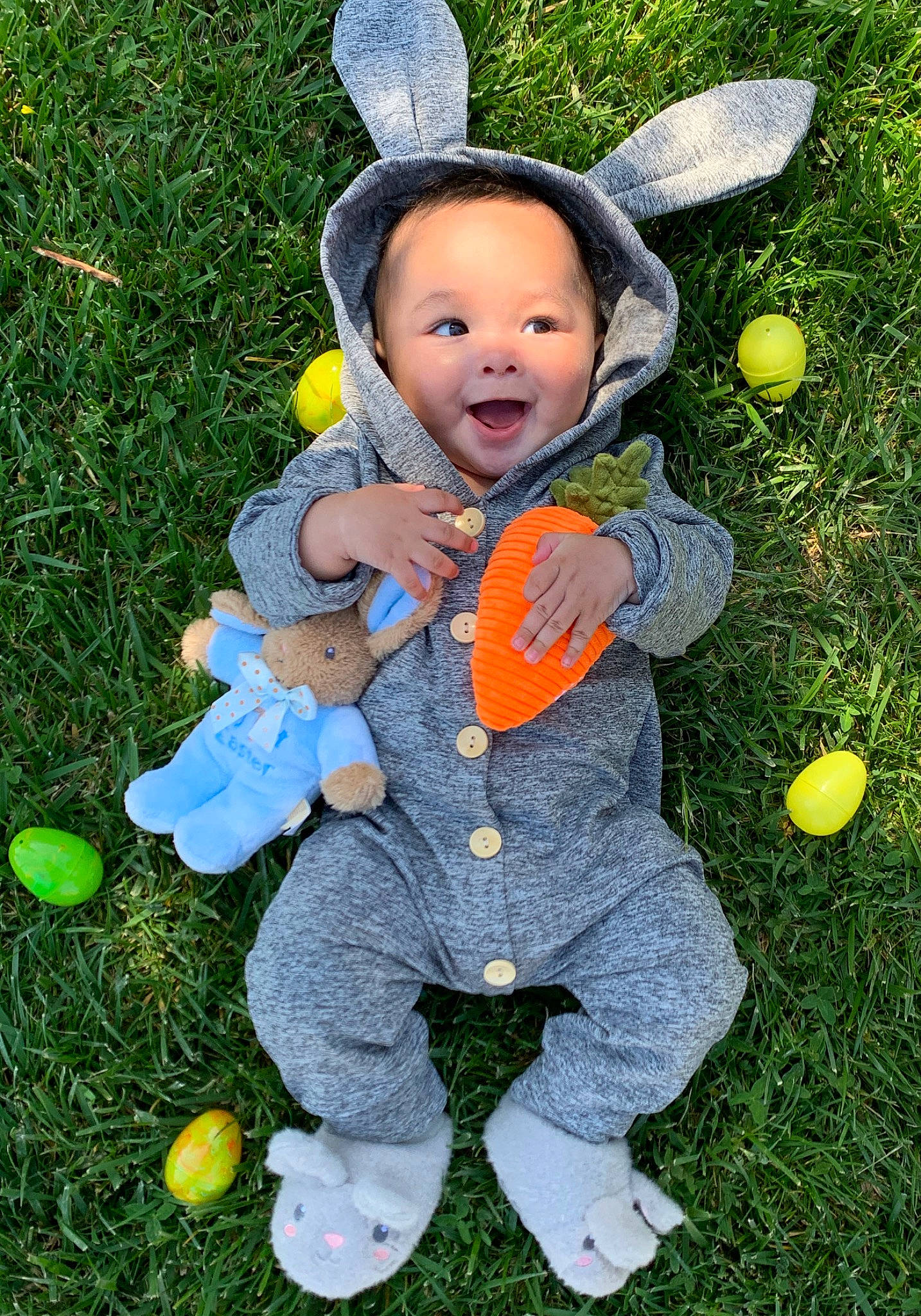 Nathan joined the competition — help win amazing prizes! baby, baby_toddler_clothing, ball, botany, child, facial_expression, fun, grass, grass_family, happy, hat, head, lawn, leaf, people_in_nature, person, plant, recreation, smile, toddler