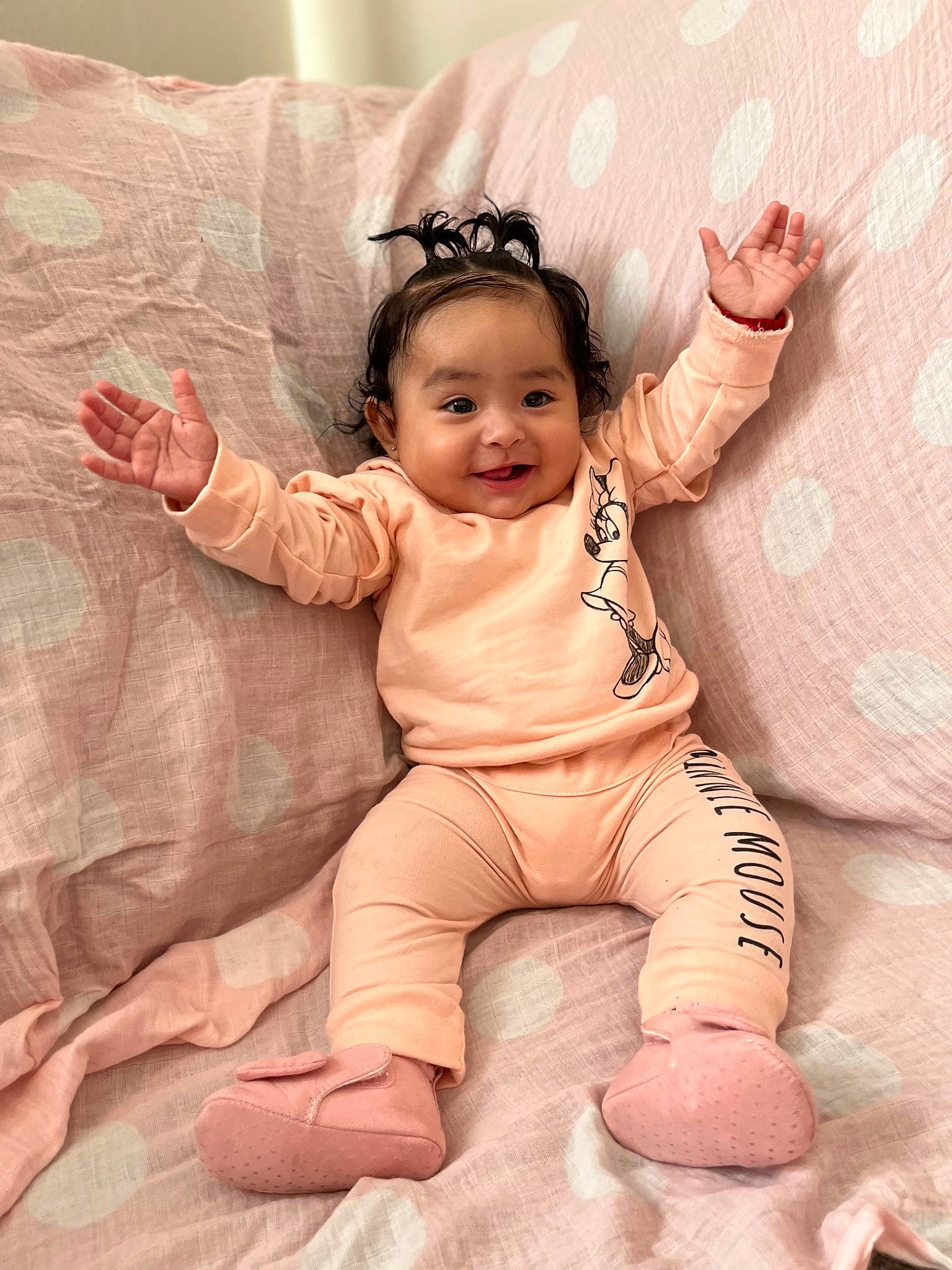 Aiyanna joined the competition — help win amazing prizes! arm, baby_toddler_clothing, comfort, eyebrow, finger, flash_photography, foot, gesture, hand, happy, human_body, iris, joy, leg, neck, person, pink, skin, sleeve, smile