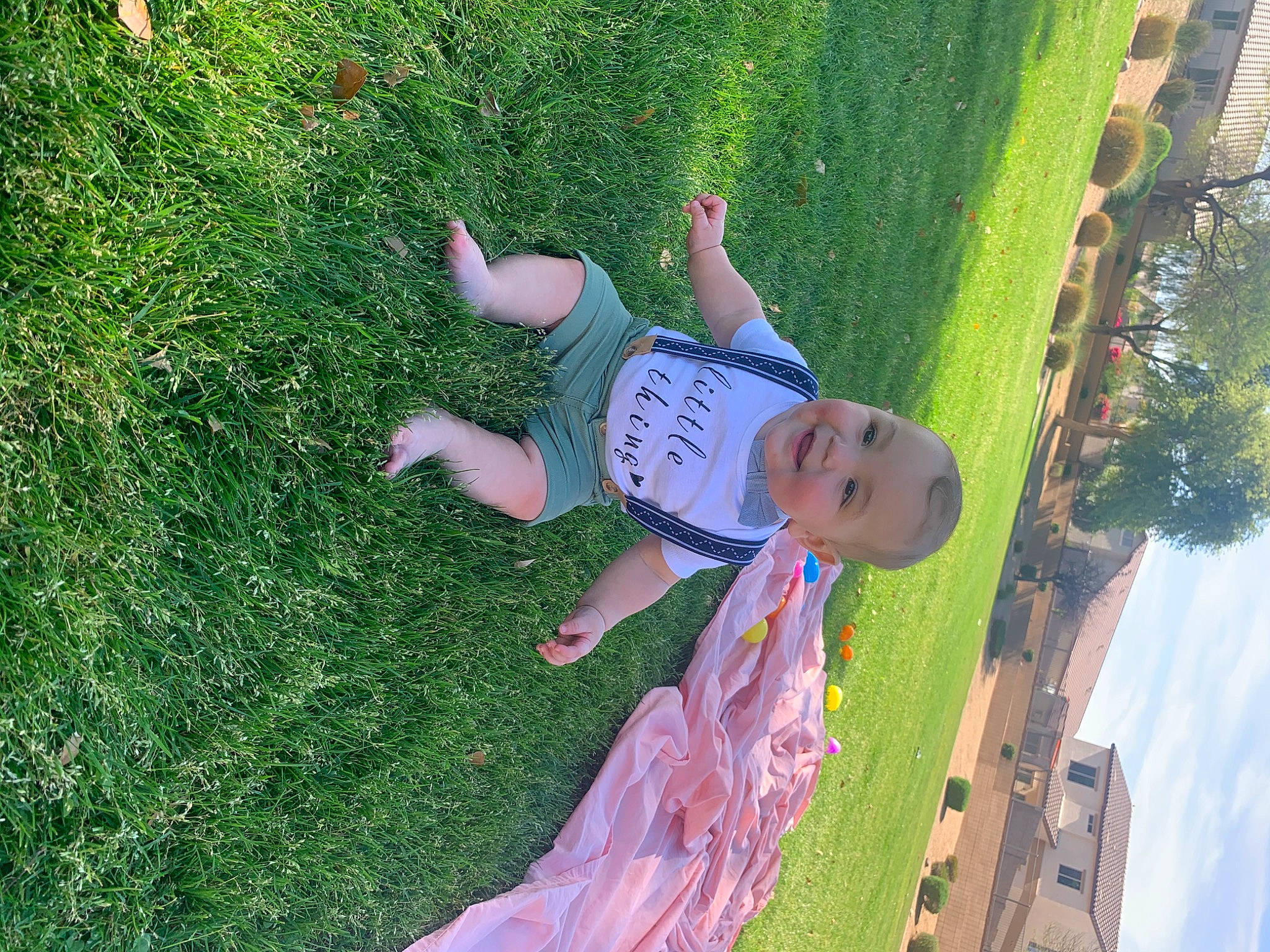 Adrian is registered to the contest to win money with this photo: baby, fun, grass, grass_family, green, happy, joy, landscape, lawn, leaf, leg, leisure, nature, people_in_nature, person, plant, playground, recreation, smile, toddler