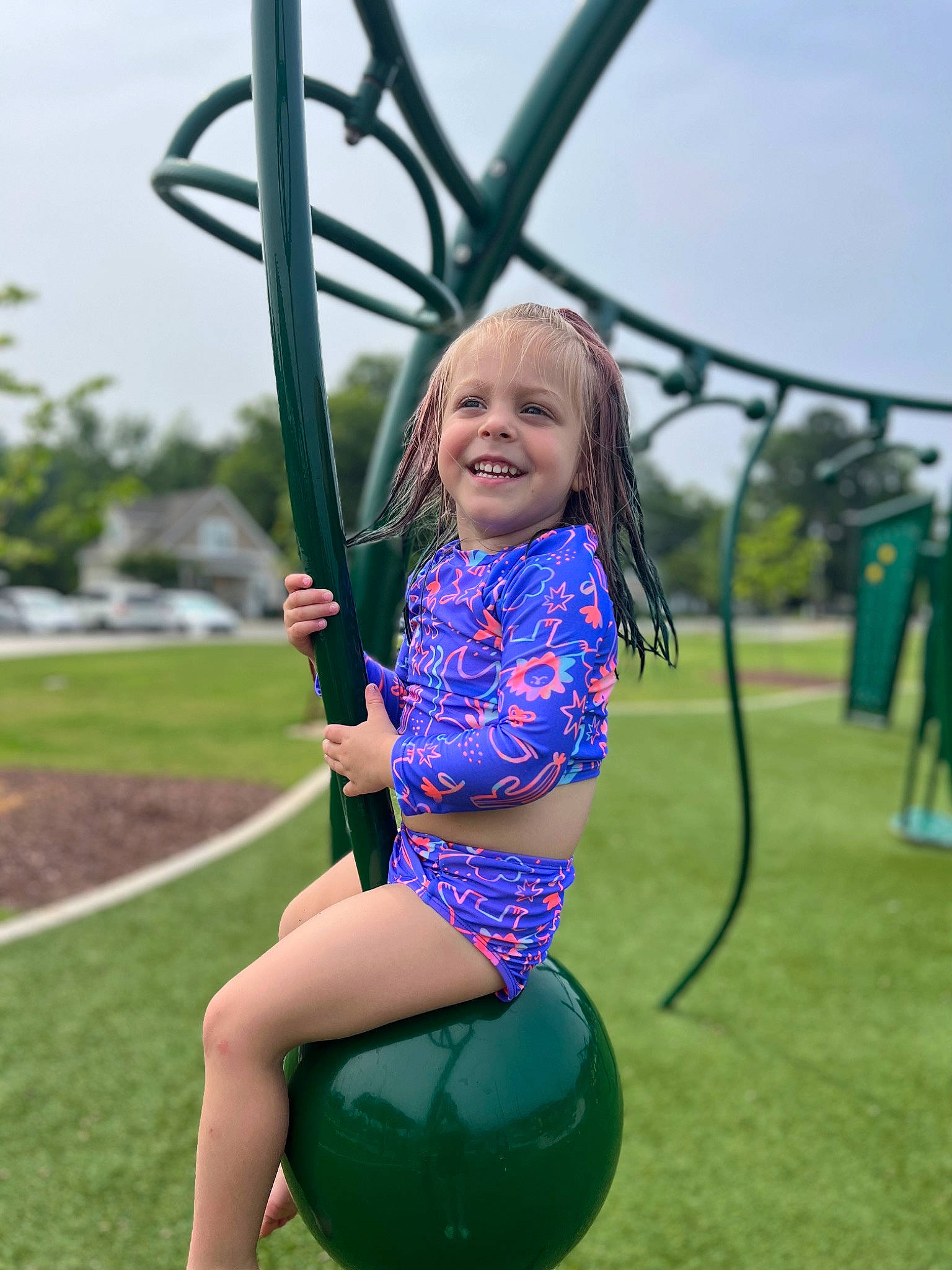 Vivian joined the competition — help win amazing prizes! child, electric_blue, face, fun, grass, happy, human_leg, joy, knee, leisure, nature, person, playground, public_space, recreation, sky, smile, summer, swing, thigh