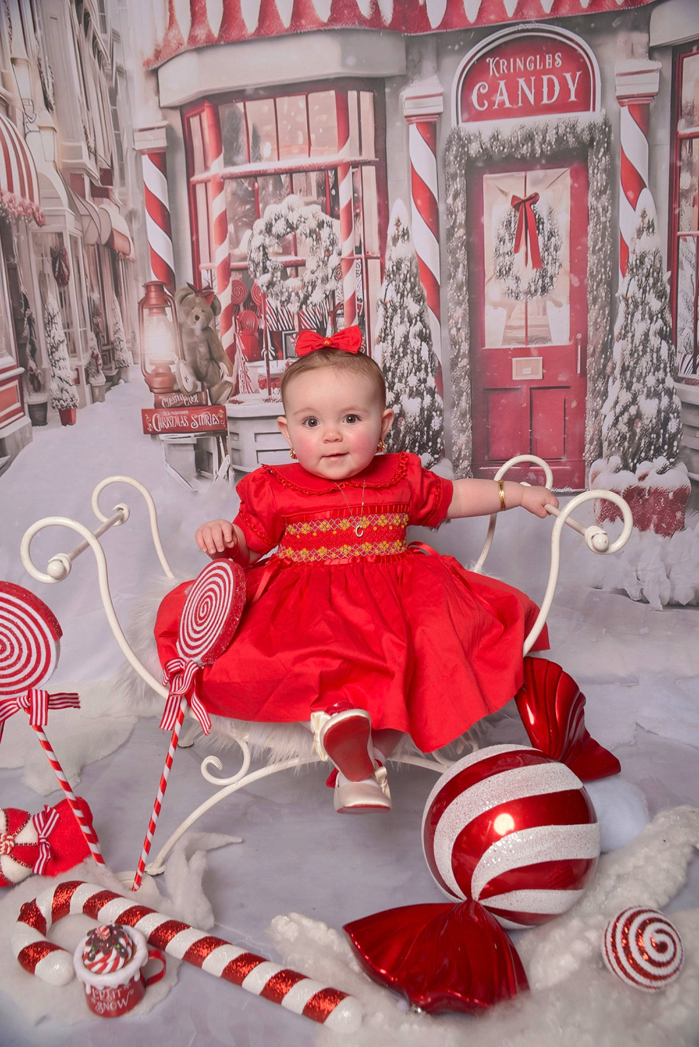 Christina joined the competition — help win amazing prizes! baby, baby_toddler_clothing, carmine, christmas, dress, event, flooring, fun, happy, holiday, magenta, person, pink, red, room, sitting, stock_photography, textile, toddler, tradition