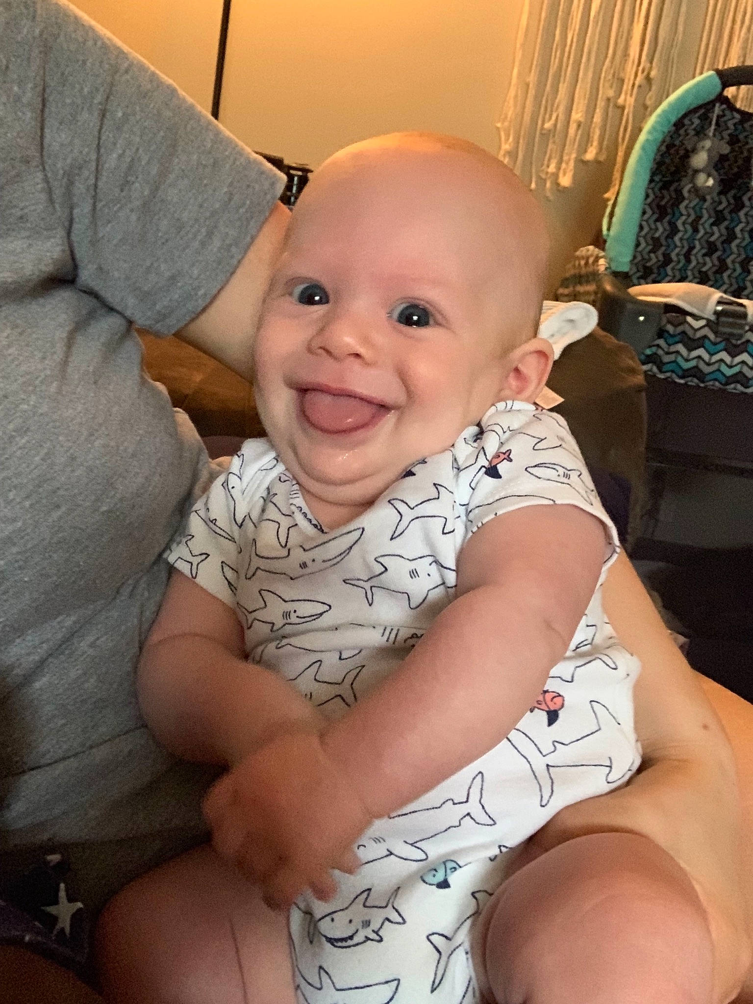 Jon is registered to the contest to win money with this photo: baby, cheek, child, finger, head, joy, person, sitting, skin, smile, toddler