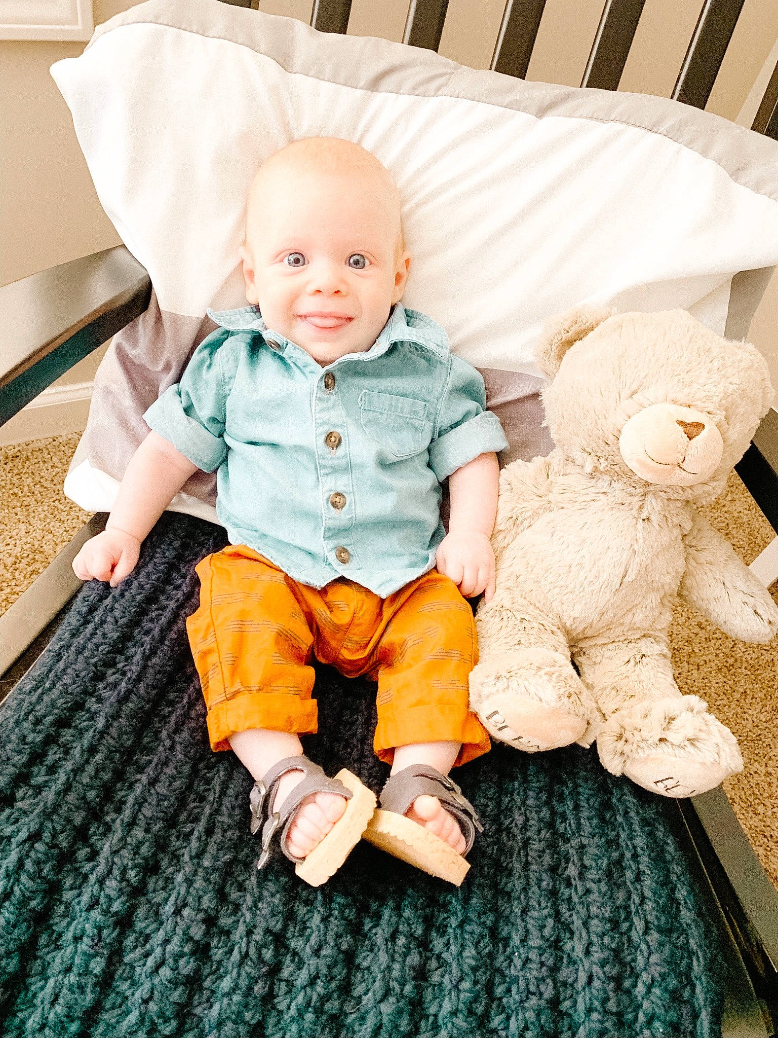 Jon joined the competition — help win amazing prizes! baby, baby_sleeping, baby_toddler_clothing, cheek, child, family, furniture, head, joy, outerwear, pattern, people, person, photograph, product, room, sitting, skin, sleeve, smile