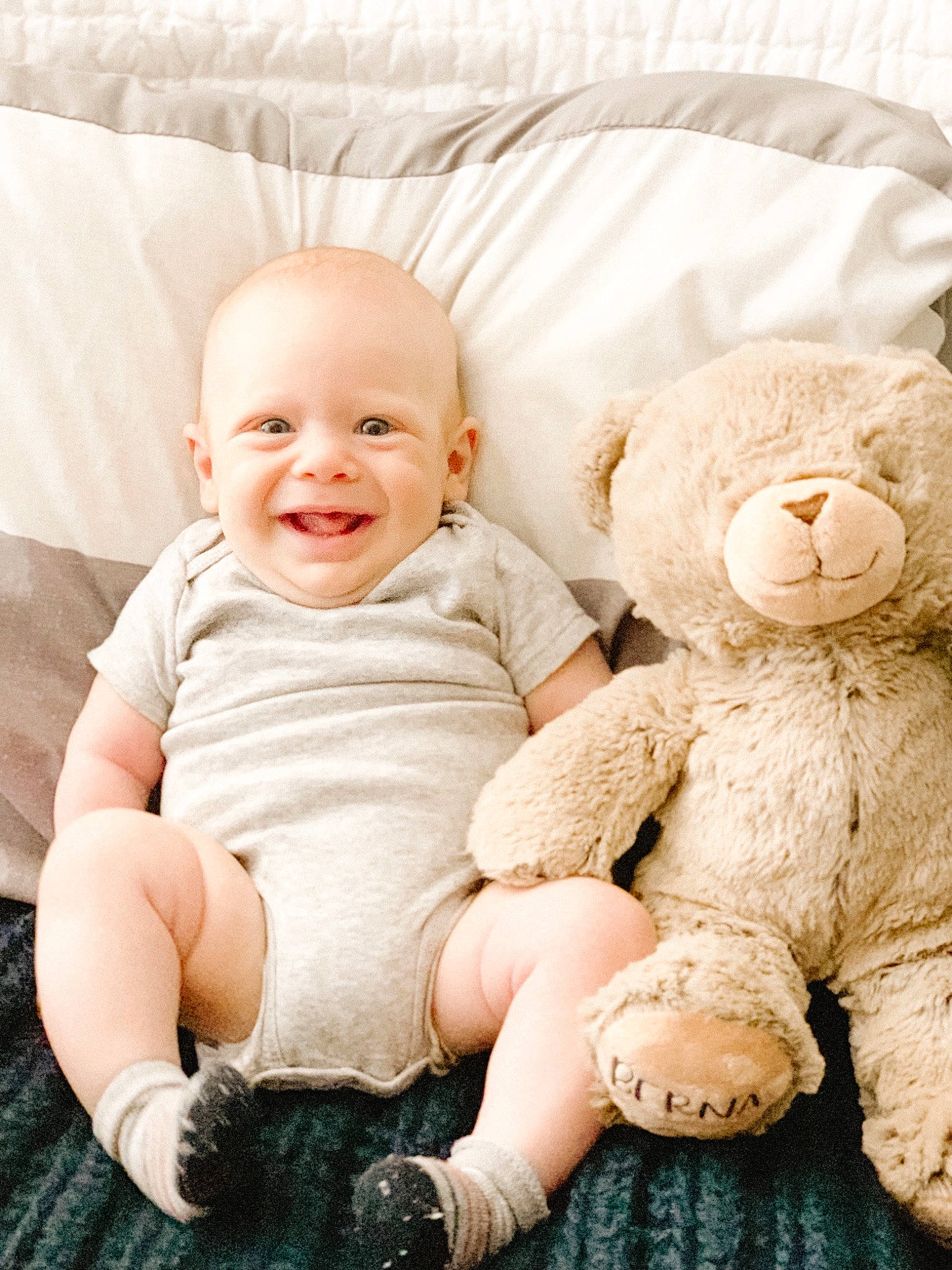 Jon joined the competition — help win amazing prizes! baby, baby_laughing, baby_sleeping, beige, cheek, child, happy, joy, person, photograph, portrait_photography, product, sibling, sitting, skin, smile, stuffed_toy, teddy_bear, toddler, toy