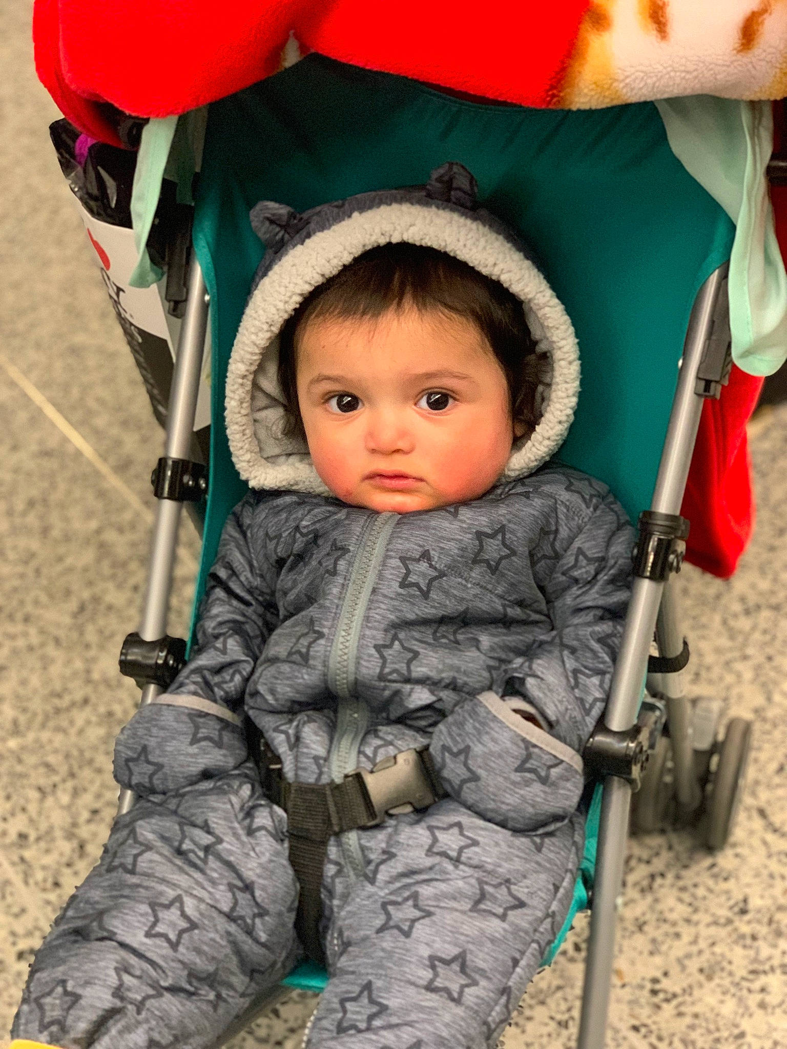 Gabriel joined the competition — help win amazing prizes! baby, baby_carriage, chair, cheek, child, comfort, eye, fun, hand, head, human, human_body, leisure, mammal, person, photograph, product, skin, standing, toddler