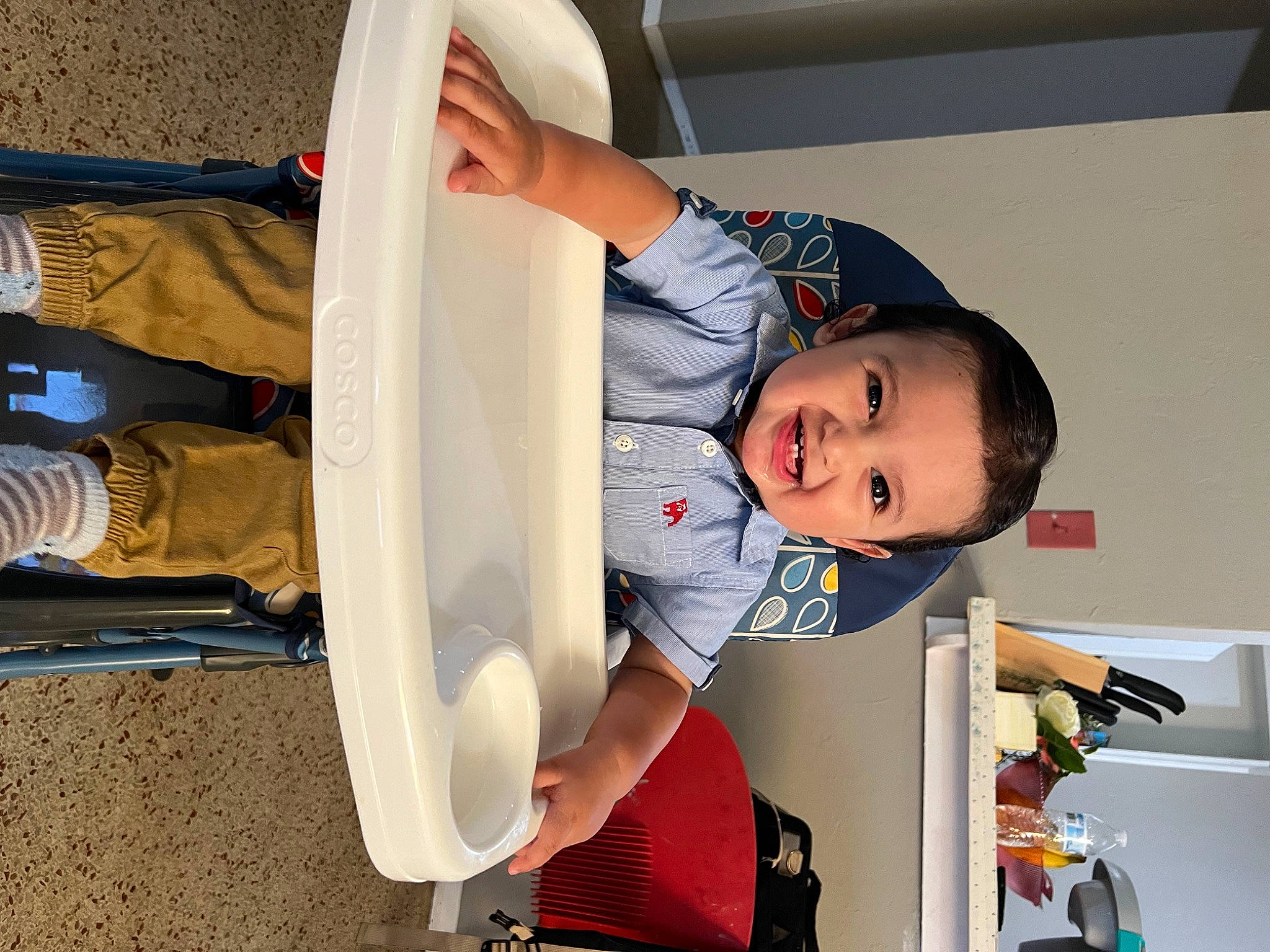 Gabriel joined the competition — help win amazing prizes! baby, baby_products, baby_toddler_clothing, carmine, child, elbow, finger, fun, human_leg, knee, outdoor_shoe, person, room, sitting, smile, toddler, walking_shoe