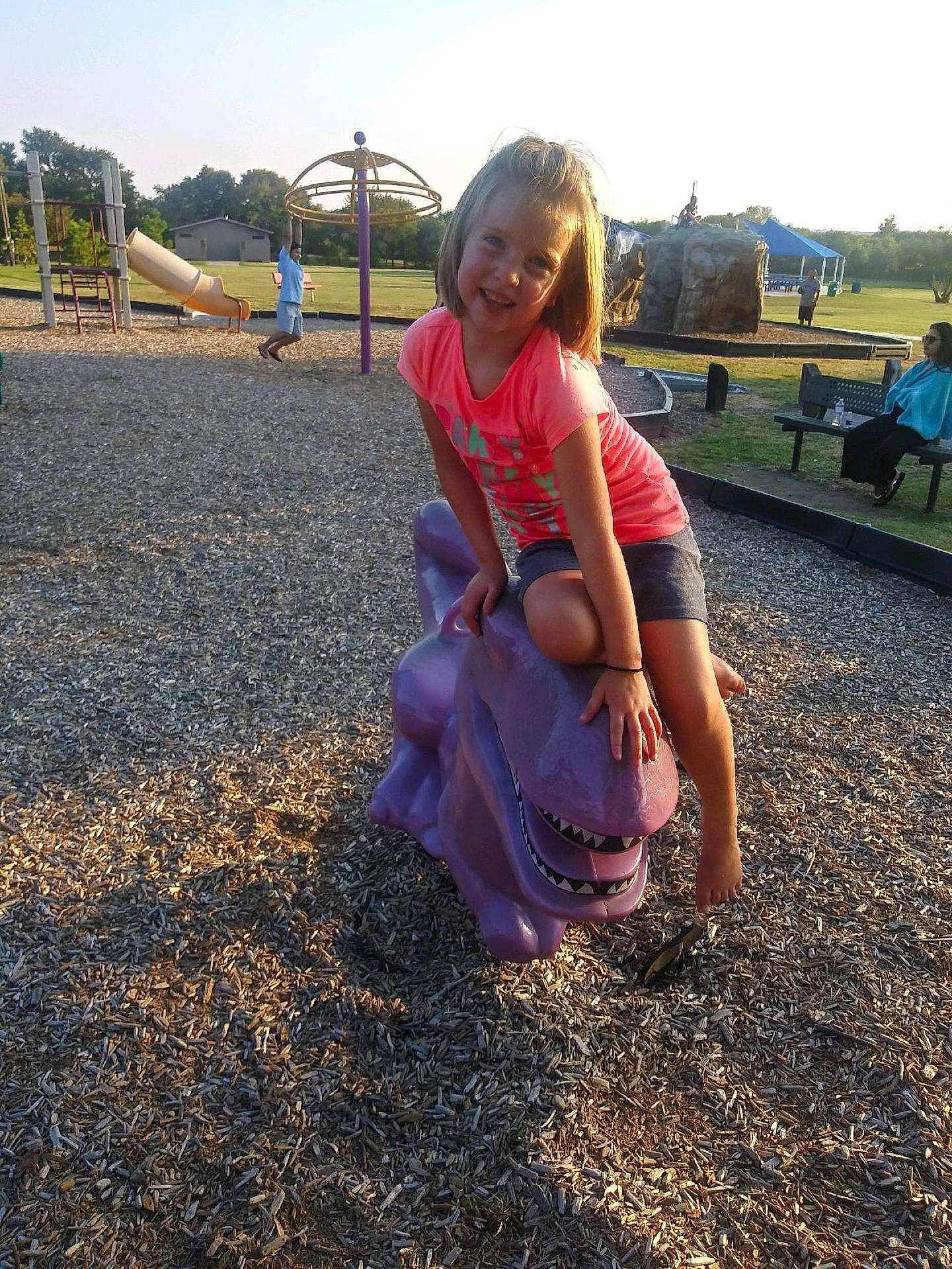 Peyton joined the competition — help win amazing prizes! asphalt, city, fun, grass, happy, joy, landscape, leaf, leisure, nature, outdoor_play_equipment, people_in_nature, person, recreation, sky, smile, sunlight, tints_and_shades, toddler, travel