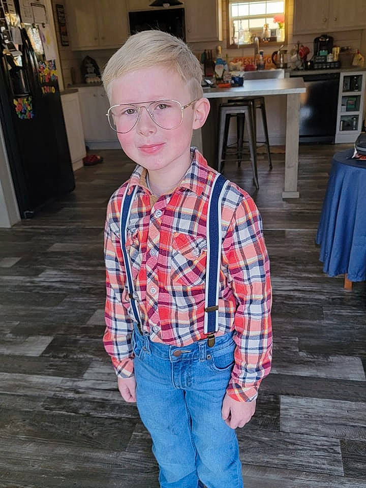 Jaxton joined the competition — help win amazing prizes! blazer, denim, dress_shirt, electric_blue, event, eyewear, face, fashion_design, flooring, formal_wear, glasses, head, person, plaid, sleeve, smile, t_shirt, tartan, textile, vision_care