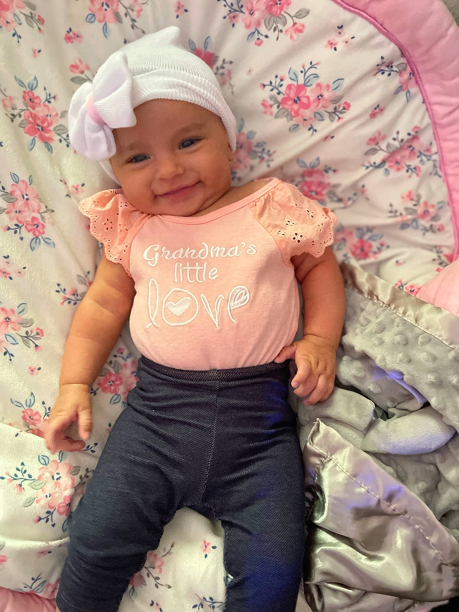 Amber joined the competition — help win amazing prizes! arm, baby, baby_products, baby_toddler_clothing, cap, child, cool, fun, happy, headwear, joy, magenta, pattern, person, pink, product, skin, sleeve, smile, t_shirt