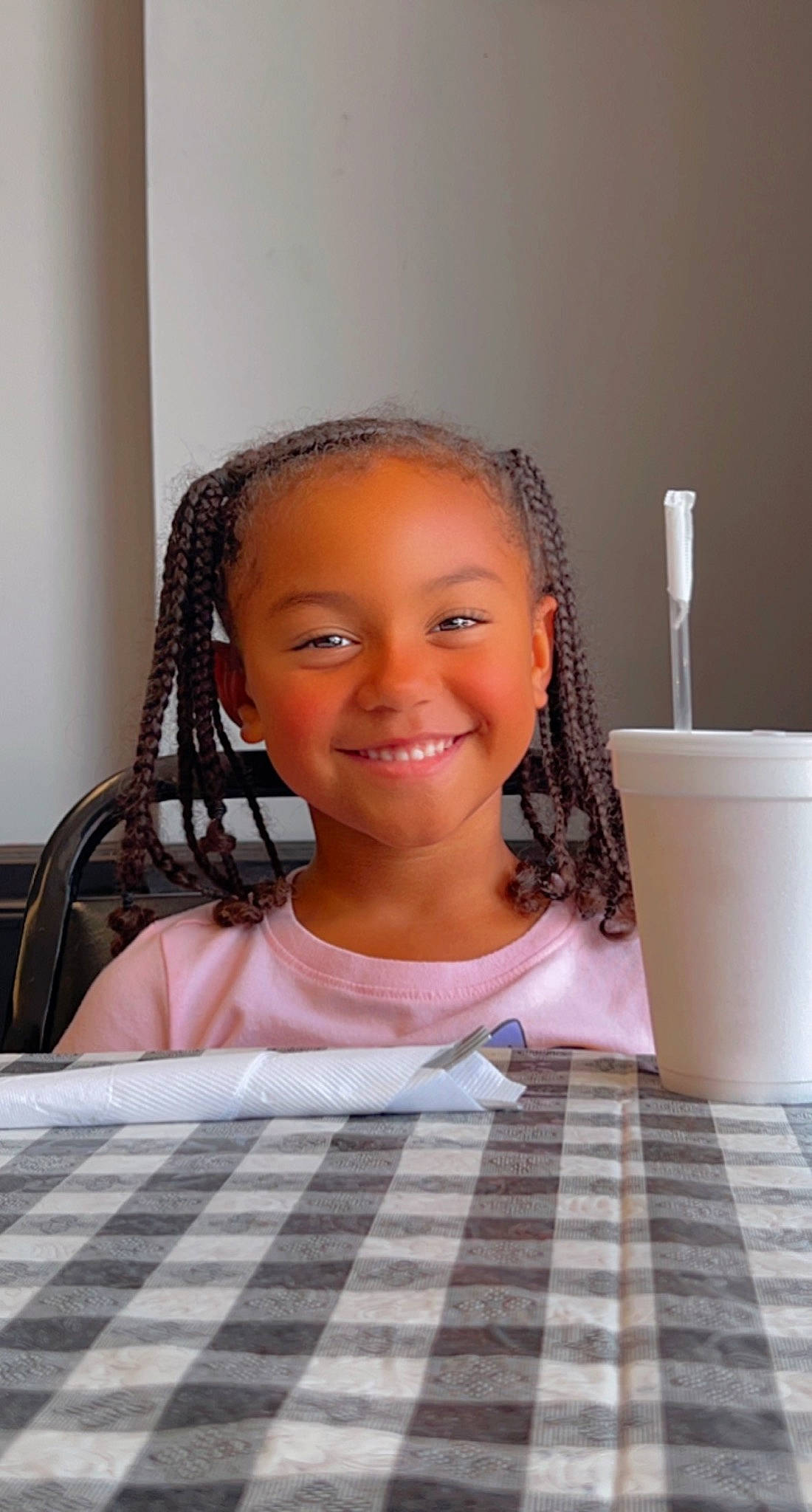 Kinsleigh joined the competition — help win amazing prizes! black_hair, chin, cup, dreadlocks, drinkware, event, eyebrow, eyelash, fashion_design, flooring, forehead, fun, hair, happy, joy, long_hair, pattern, person, plaid, skin