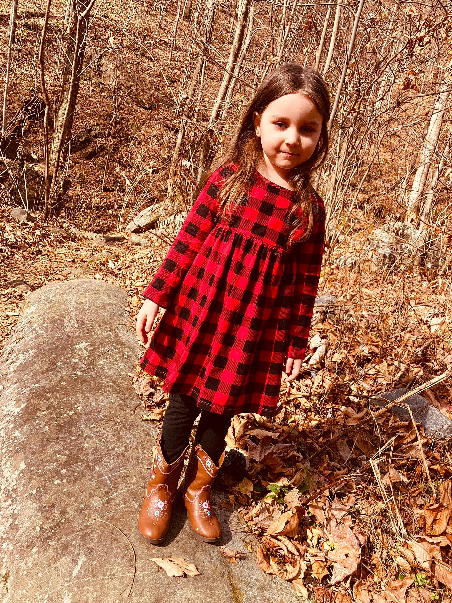 Makala joined the competition — help win amazing prizes! beauty, eye, forest, grass, hair, happy, joy, knee, leaf, pattern, people_in_nature, person, plaid, plant, sleeve, smile, street_fashion, sunlight, tartan, tree