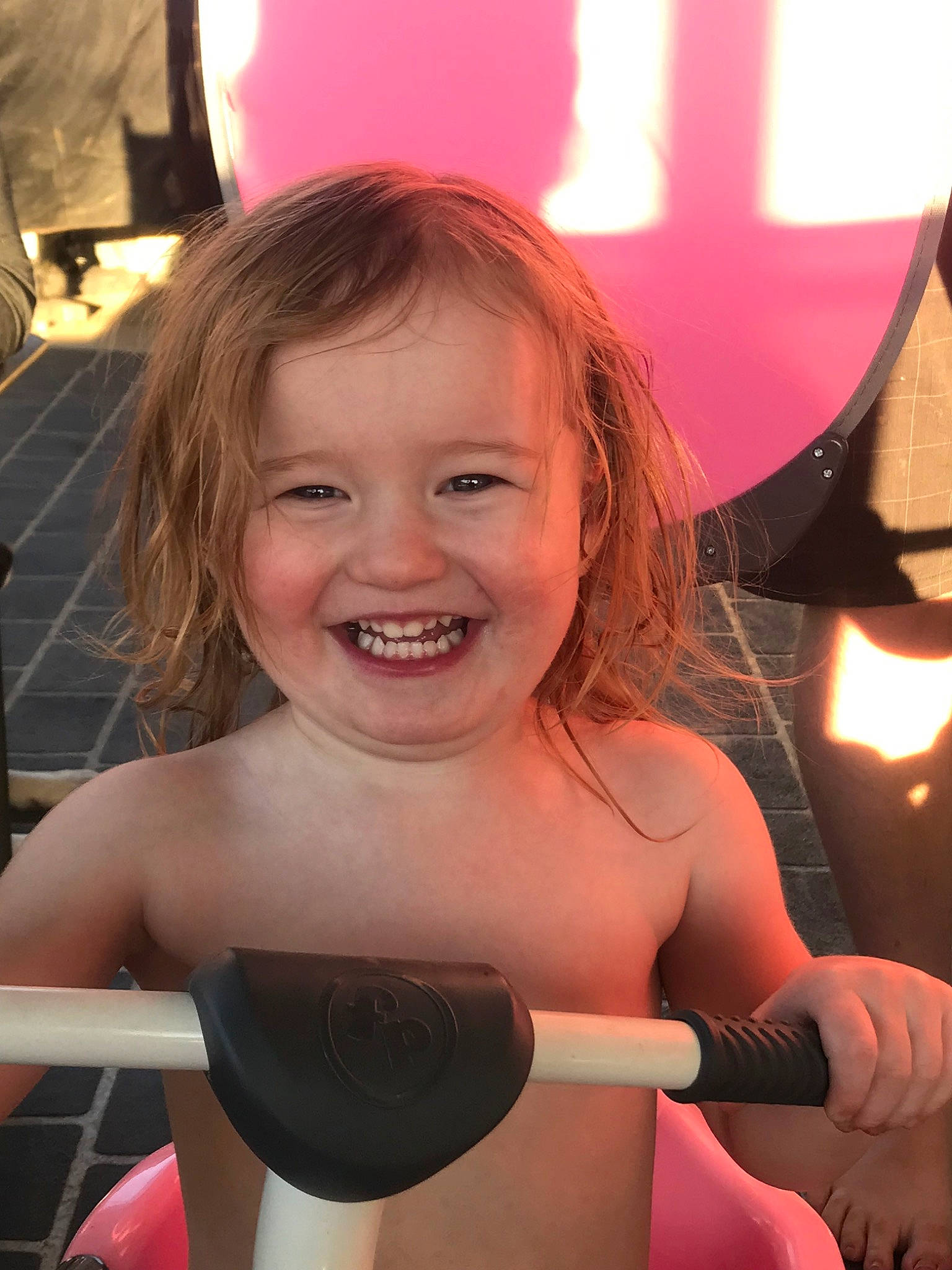 Johanna joined the competition — help win amazing prizes! arm, brown_hair, chest, child, child_model, face, facial_expression, fun, joy, neck, person, shoulder, smile, tooth