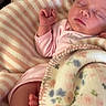 Juniper joined the competition — help win amazing prizes! adorable, baby, blanket, child, comfort, cozy, cute, floral, indoors, infant, newborn, pastel, peaceful, pink, portrait, relaxation, rest, sleeping, soft, striped