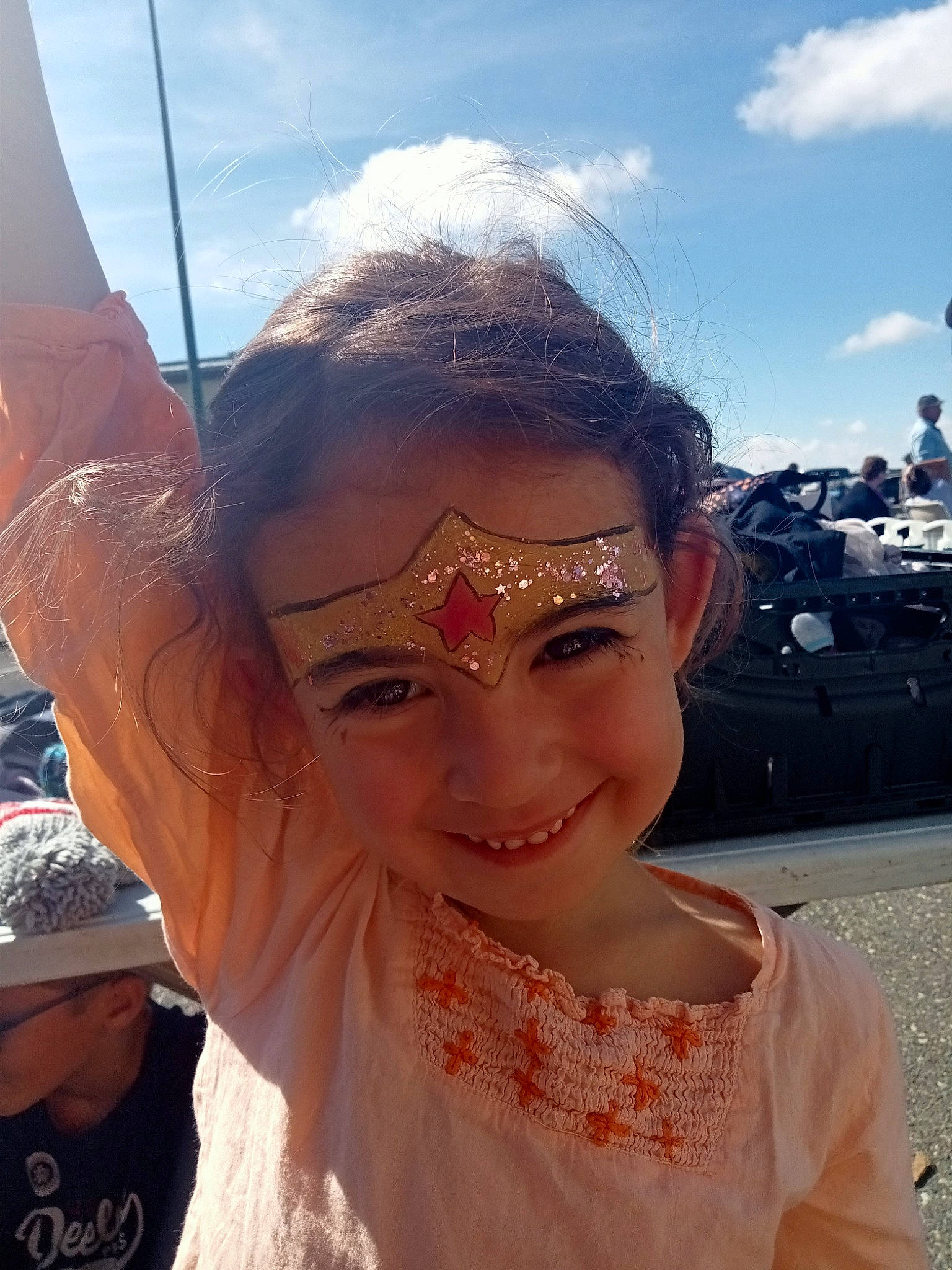 Lyia participe au concours pour gagner de l'argent avec cette photo : chin, cloud, cool, event, eyebrow, eyelash, eyewear, fashion_accessory, forehead, fun, happy, joy, leisure, mouth, neck, person, skin, sky, smile, tradition