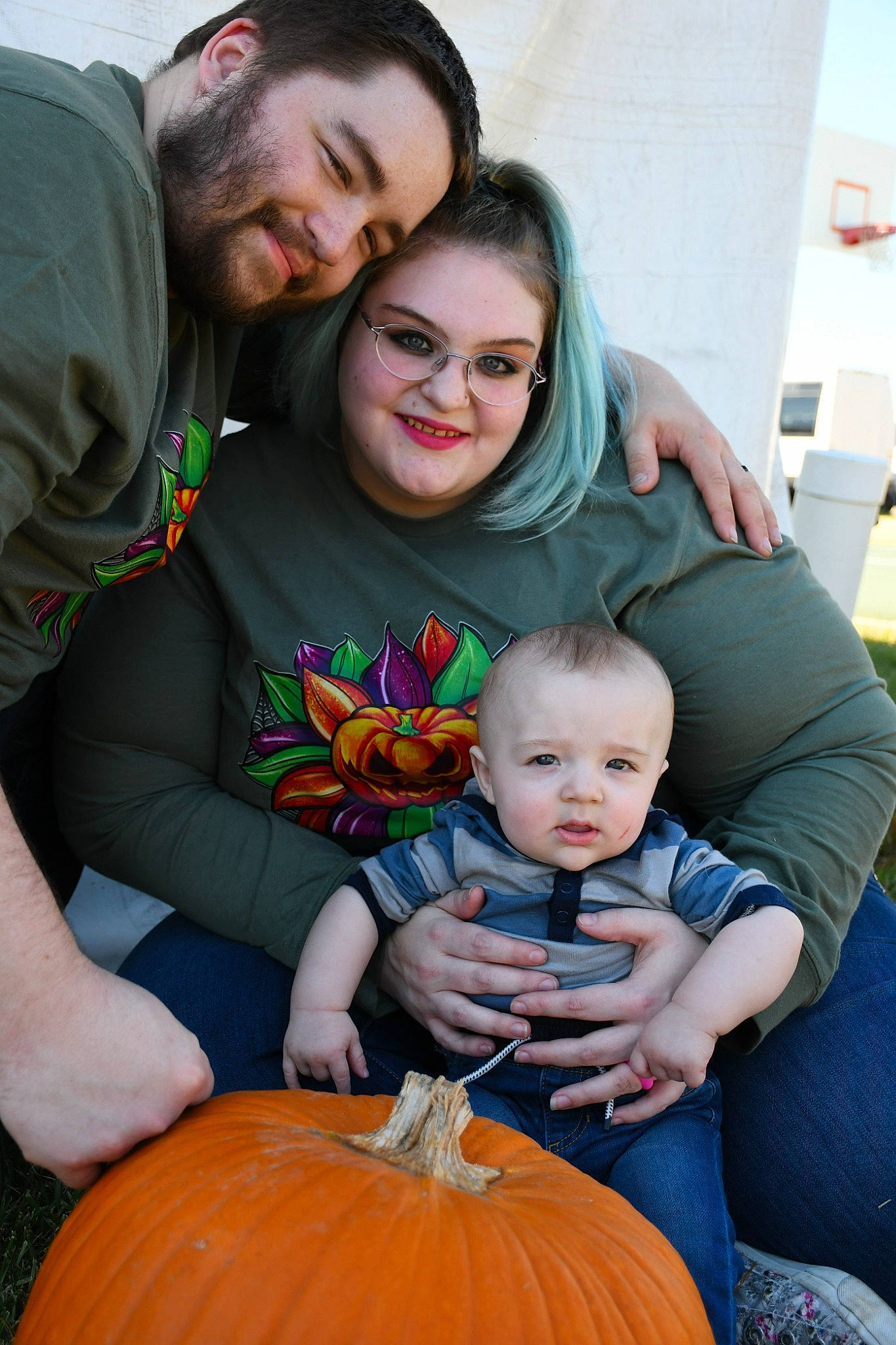 Ryan joined the competition — help win amazing prizes! calabaza, child, cucurbita, face, facial_expression, fun, gourd, grass, hand, happy, head, jeans, joy, leaf, people, person, photograph, pumpkin, smile, t_shirt
