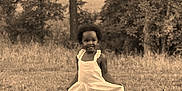 Tinala is registered to the contest to win money with this photo: barefoot, child, cute, dress, field, girl, grass, happy, innocent, nature, outdoor, person, playful, portrait, sepia, smiling, standing, summer, trees, young