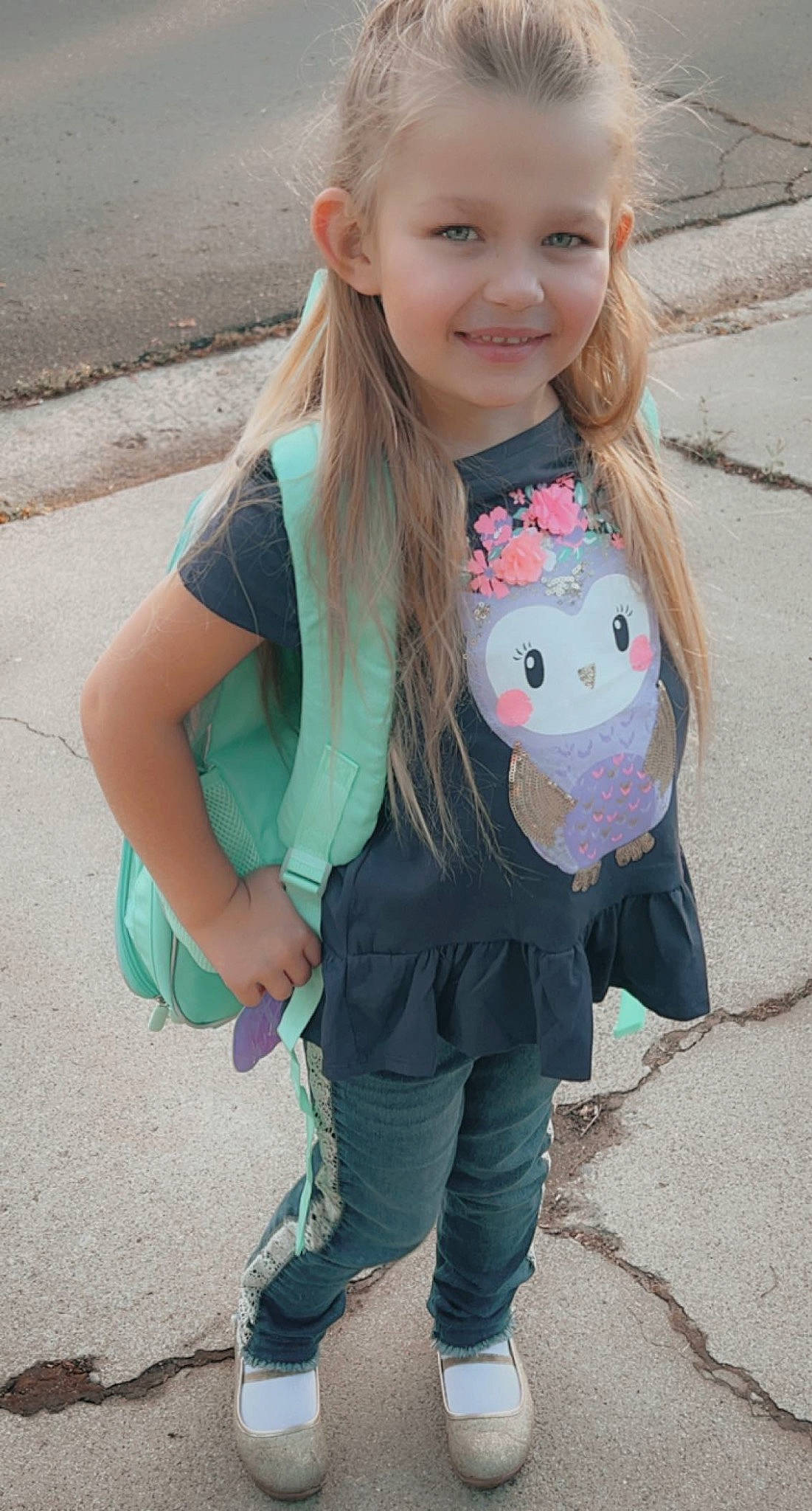 Stevie is registered to the contest to win money with this photo: bangs, child, cool, costume, denim, electric_blue, fashion_accessory, fun, glove, grass, happy, jewellery, joy, magenta, pattern, person, pink, play, sleeve, smile