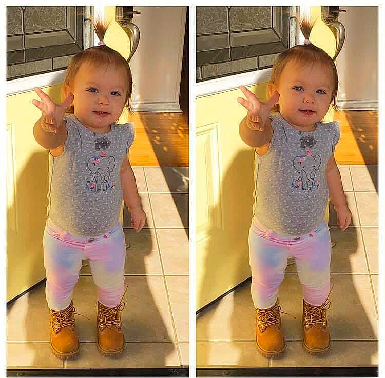 Lilyann joined the competition — help win amazing prizes! baby, baby_toddler_clothing, boot, child, collage, eye, home_appliance, lavender, person, pink, product, purple, sock, thigh, toddler