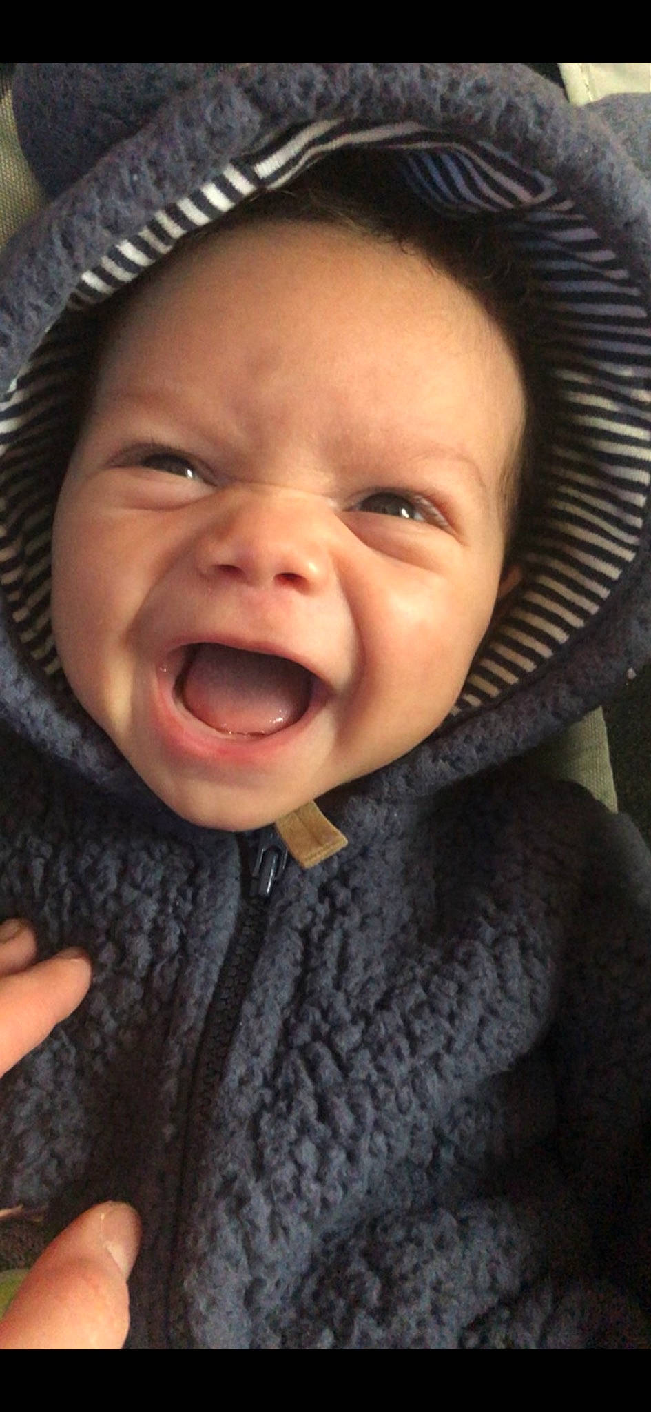 Lyle is registered to the contest to win money with this photo: baby, baby_laughing, baby_making_funny_faces, cheek, child, chin, face, facial_expression, forehead, happy, head, laugh, lip, mouth, nose, person, portrait_photography, skin, smile, toddler