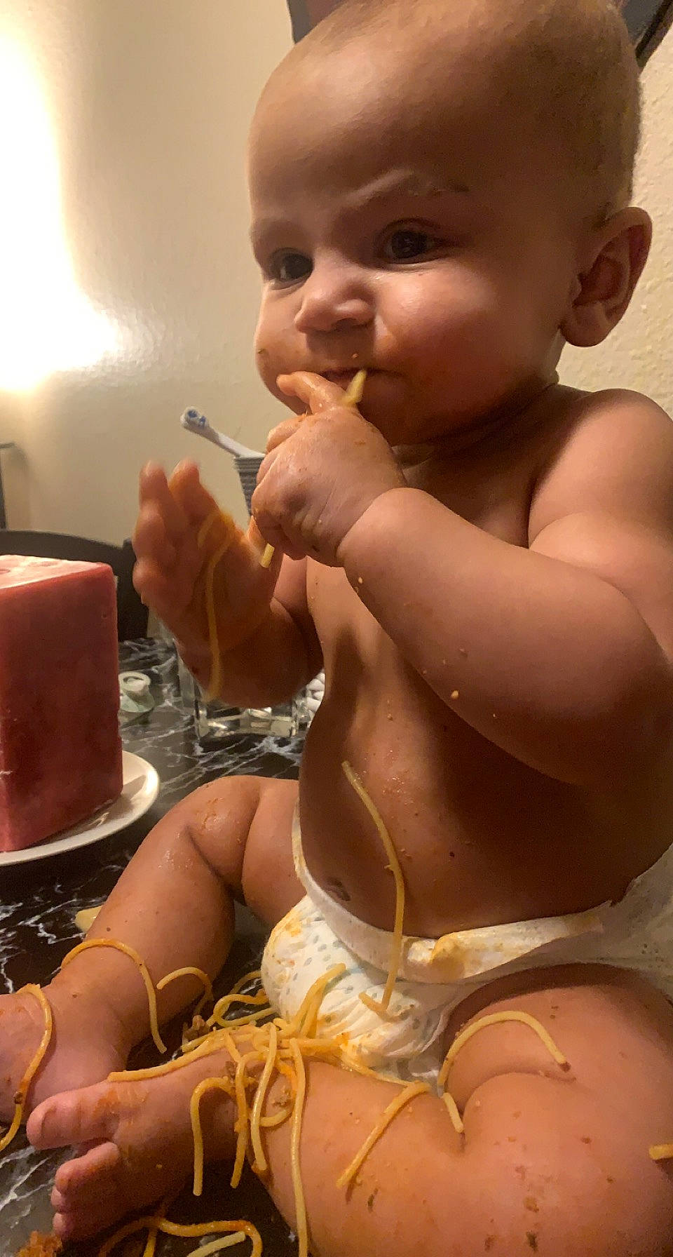 Milo joined the competition — help win amazing prizes! baby, cheek, chin, dress, eye, eyebrow, eyelash, face, finger, gesture, head, iris, lip, mouth, muscle, nose, person, skin, smile, tableware