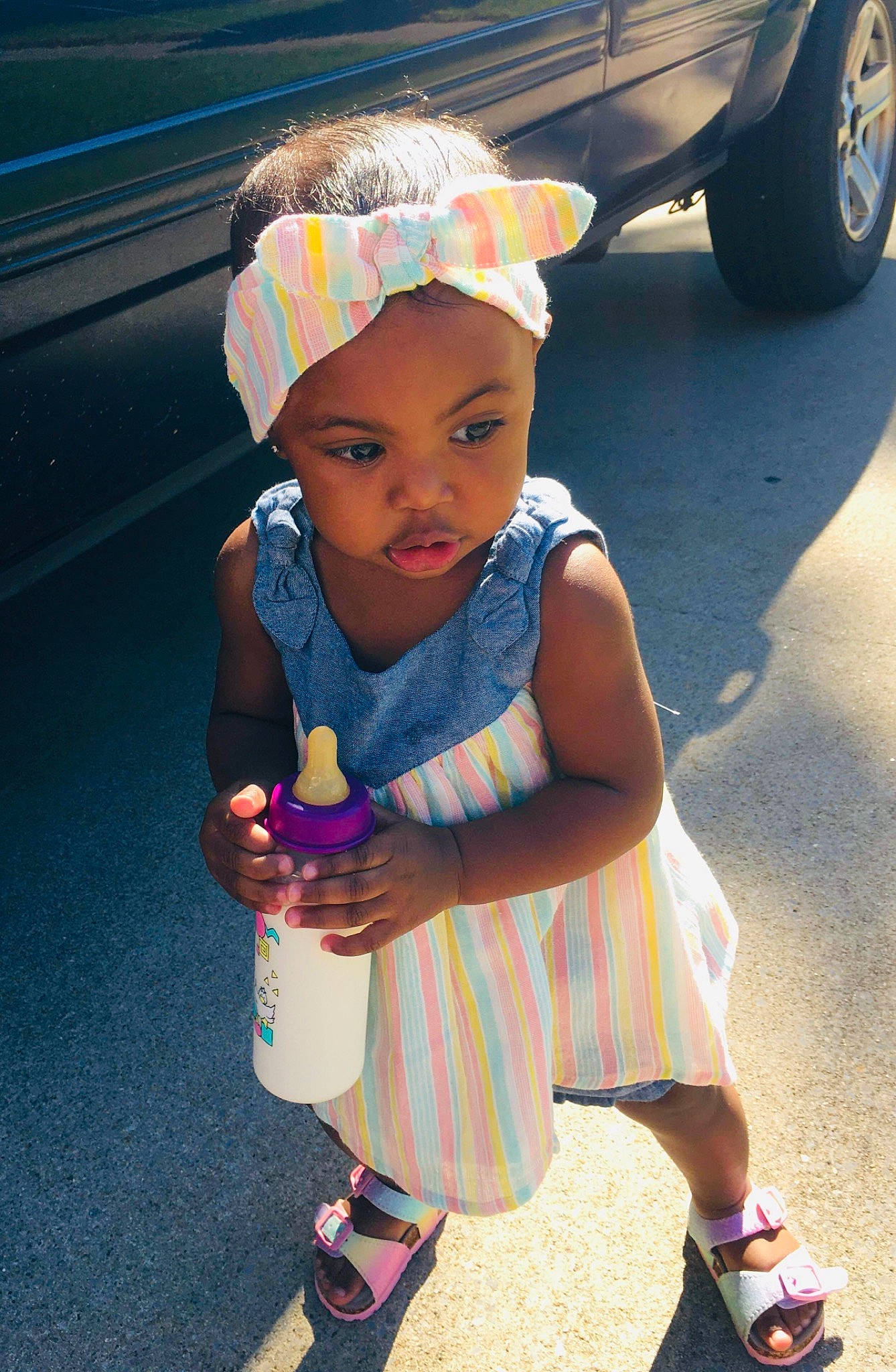 Zelle joined the competition — help win amazing prizes! ankle, automotive_tire, baby_toddler_clothing, child, fender, hair_accessory, headband, headpiece, headwear, person, pink, rim, sandal, sock, synthetic_rubber, tire_care, toddler, tread