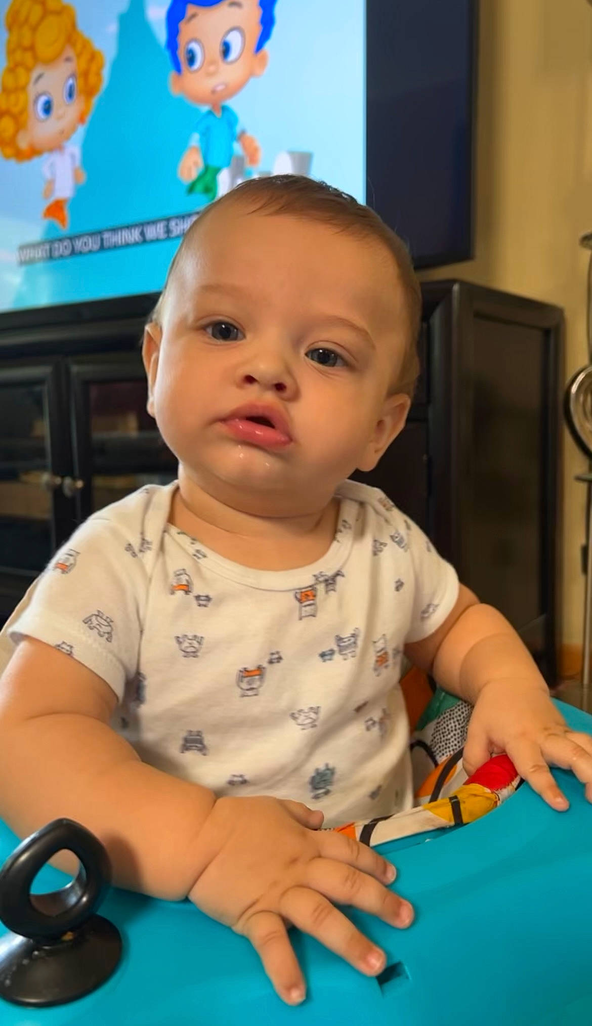 Xaviel joined the competition — help win amazing prizes! adaptation, baby, baby_toddler_clothing, blue, cheek, child, chin, finger, fun, iris, nose, organ, people, person, photograph, play, product, sitting, skin, snapshot