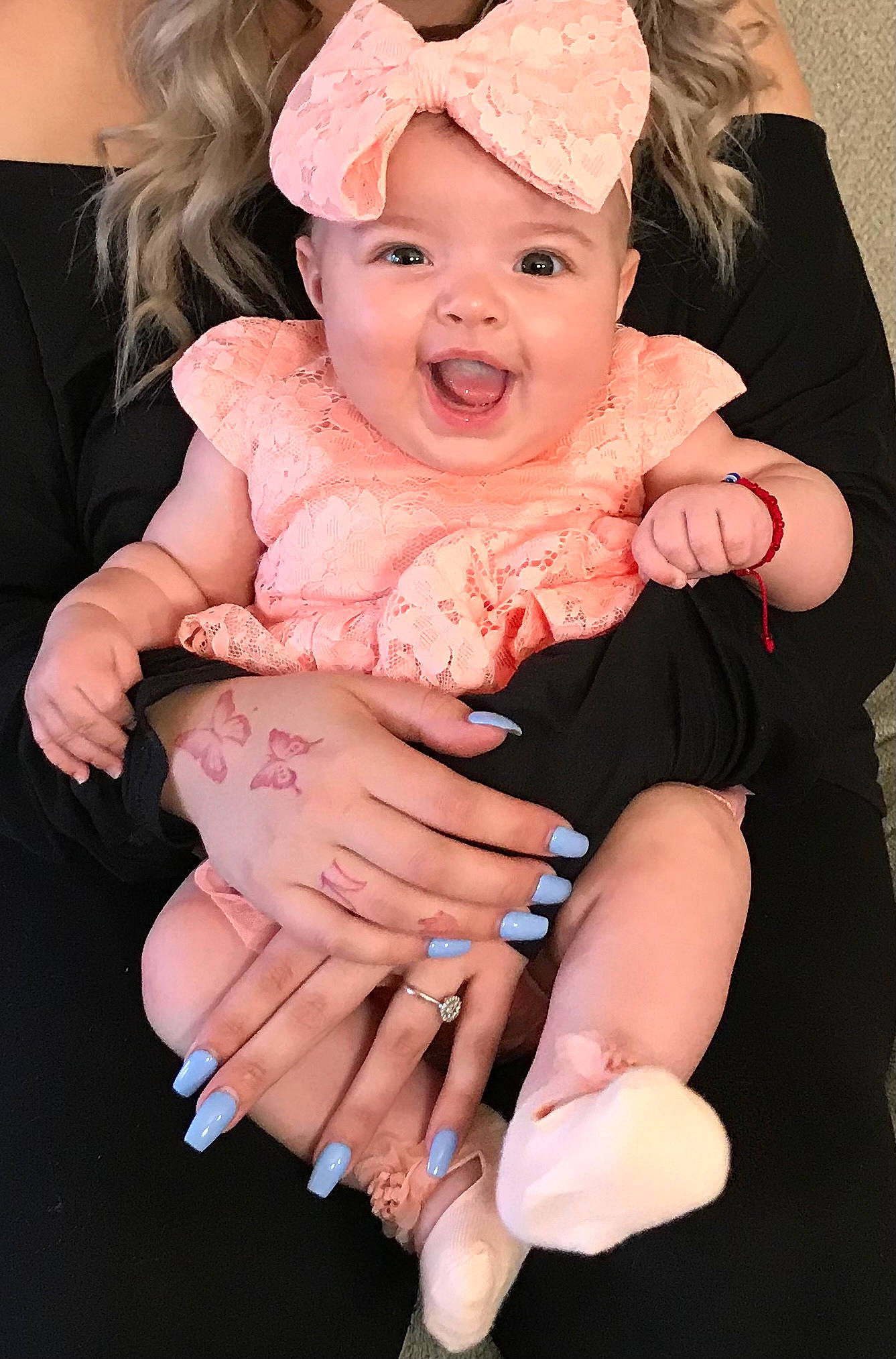 Nayeli joined the competition — help win amazing prizes! baby, baby_toddler_clothing, child, event, finger, flash_photography, fun, gesture, hand, happy, headpiece, headwear, jewellery, nail, person, pink, product, skin, smile, thumb