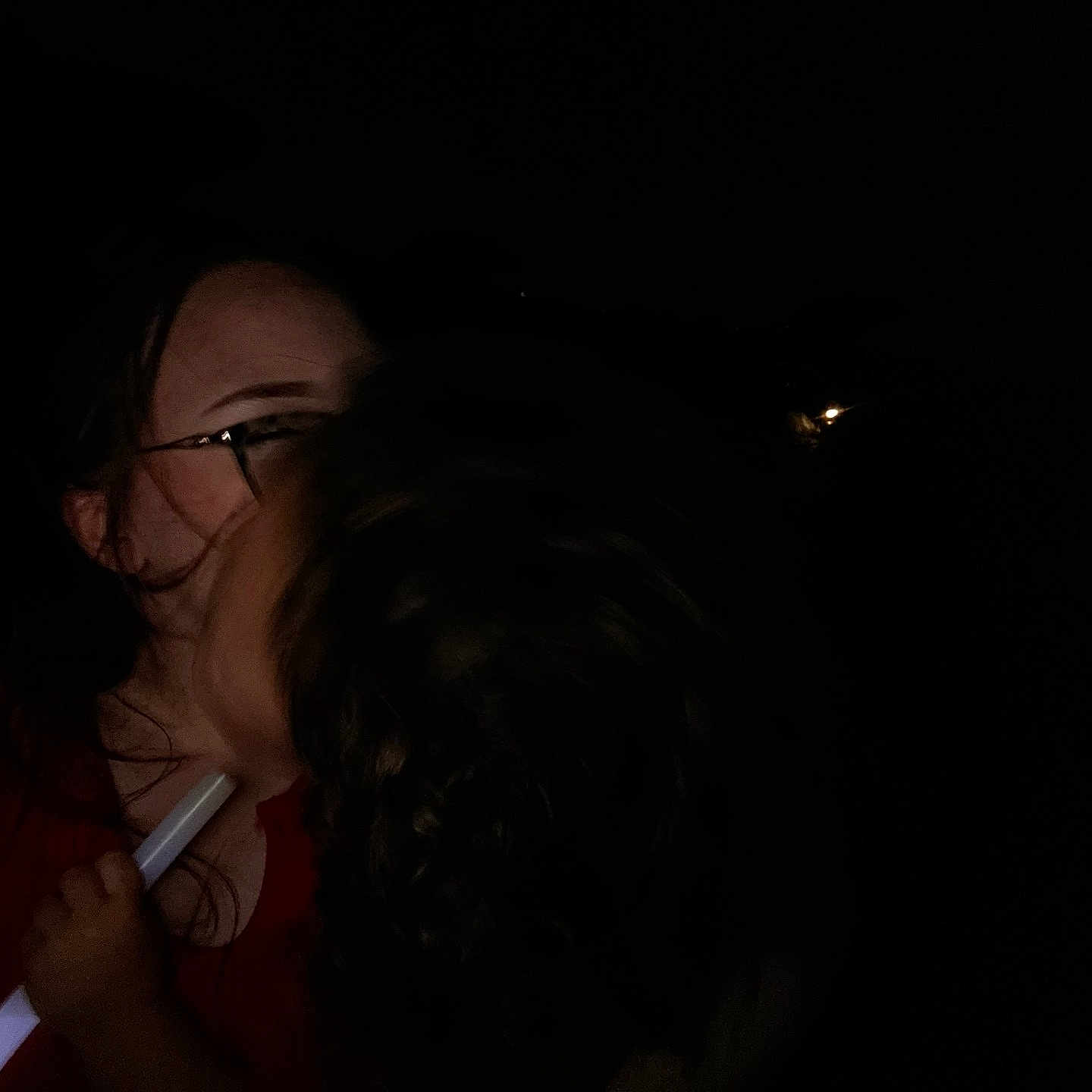 Elijah joined the competition — help win amazing prizes! child, childhood, closeup, darkness, embrace, face, glasses, hair, holding, illumination, intimacy, love, night, outdoor, parent, person, red_clothing, shadow, stick, together