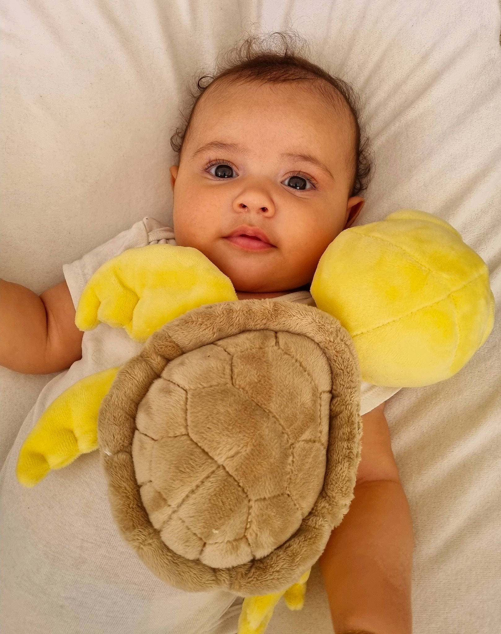 Niyah a rejoint le concours — aidez-le/la à gagner de superbes lots ! abdomen, baby, baby_products, baby_sleeping, baby_toys, ball, chest, child, comfort, finger, gesture, hand, linens, nail, nose, person, skin, stuffed_toy, thumb, toddler