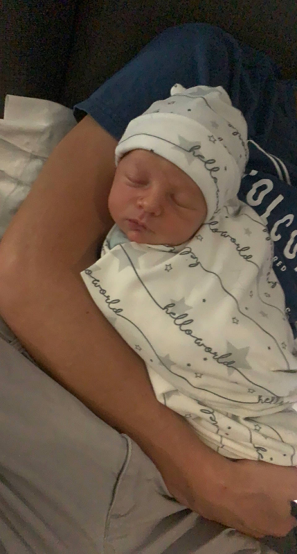 Maddix joined the competition — help win amazing prizes! baby, baby_sleeping, baby_toddler_clothing, child, comfort, hat, headwear, linens, person, sleeve, thumb, toddler