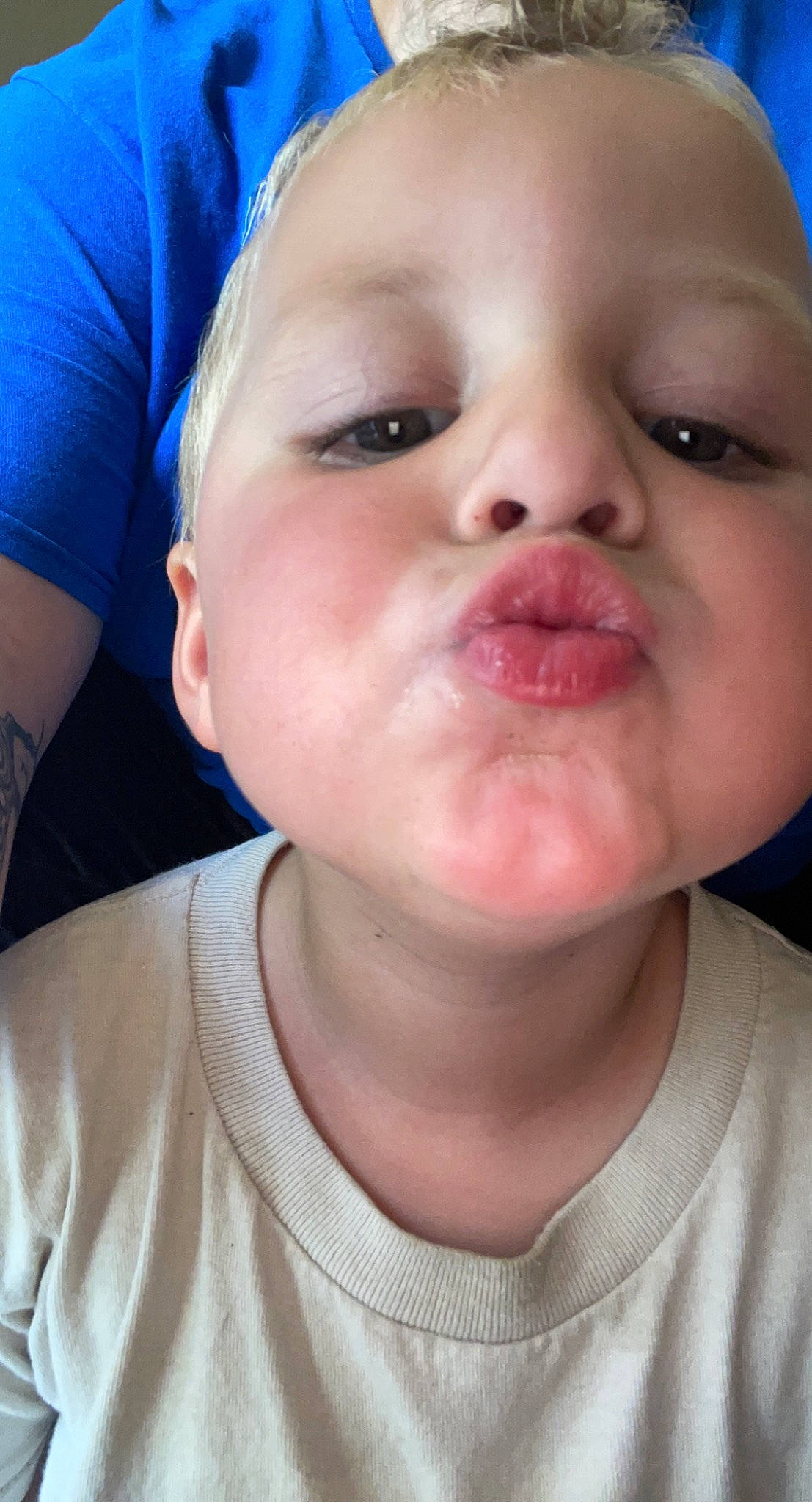 Easton joined the competition — help win amazing prizes! baby, baby_toddler_clothing, blue, cheek, chin, ear, eyebrow, eyelash, forehead, happy, iris, jaw, lip, mouth, neck, nose, person, skin, smile, tongue