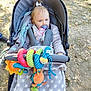 Anna a rejoint le concours — aidez-le/la à gagner de superbes lots ! accessory, baby, blanket, child, cold_weather, colorful, cute, happy, jacket, nature, outdoor, pacifier, path, person, playful, seatbelt, stroller, sunlight, toddler, toy