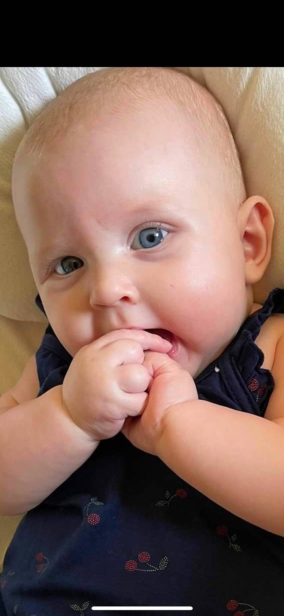 Hailee is registered to the contest to win money with this photo: arm, baby, baby_toddler_clothing, cheek, chin, ear, eye, eyebrow, eyelash, finger, gesture, happy, iris, lip, mouth, neck, nose, person, skin, smile