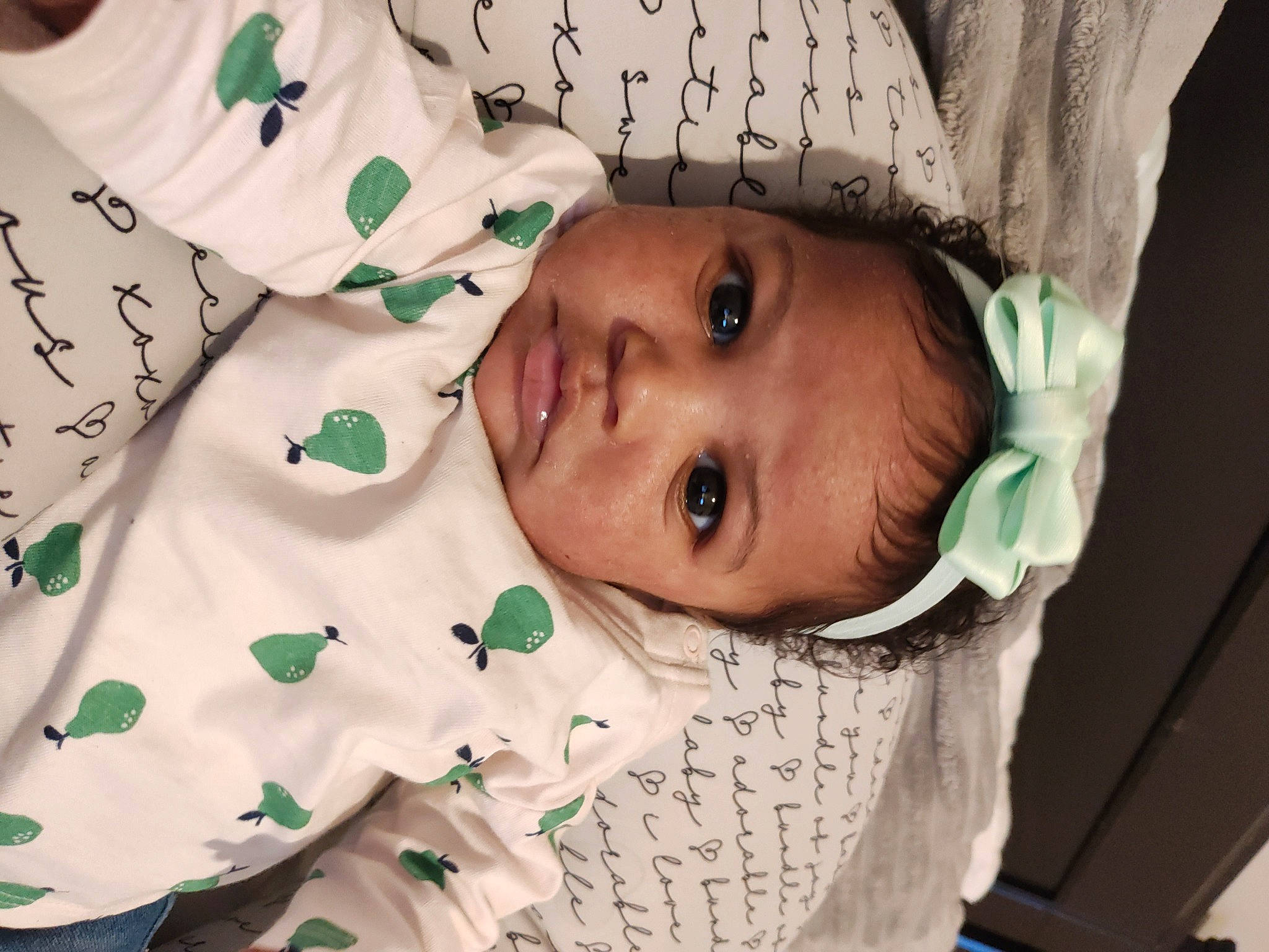 Nylee joined the competition — help win amazing prizes! baby, baby_toddler_clothing, cheek, child, collar, comfort, eye, eyelash, facial_expression, happy, linens, mouth, pattern, person, portrait_photography, room, skin, sleeve, toddler