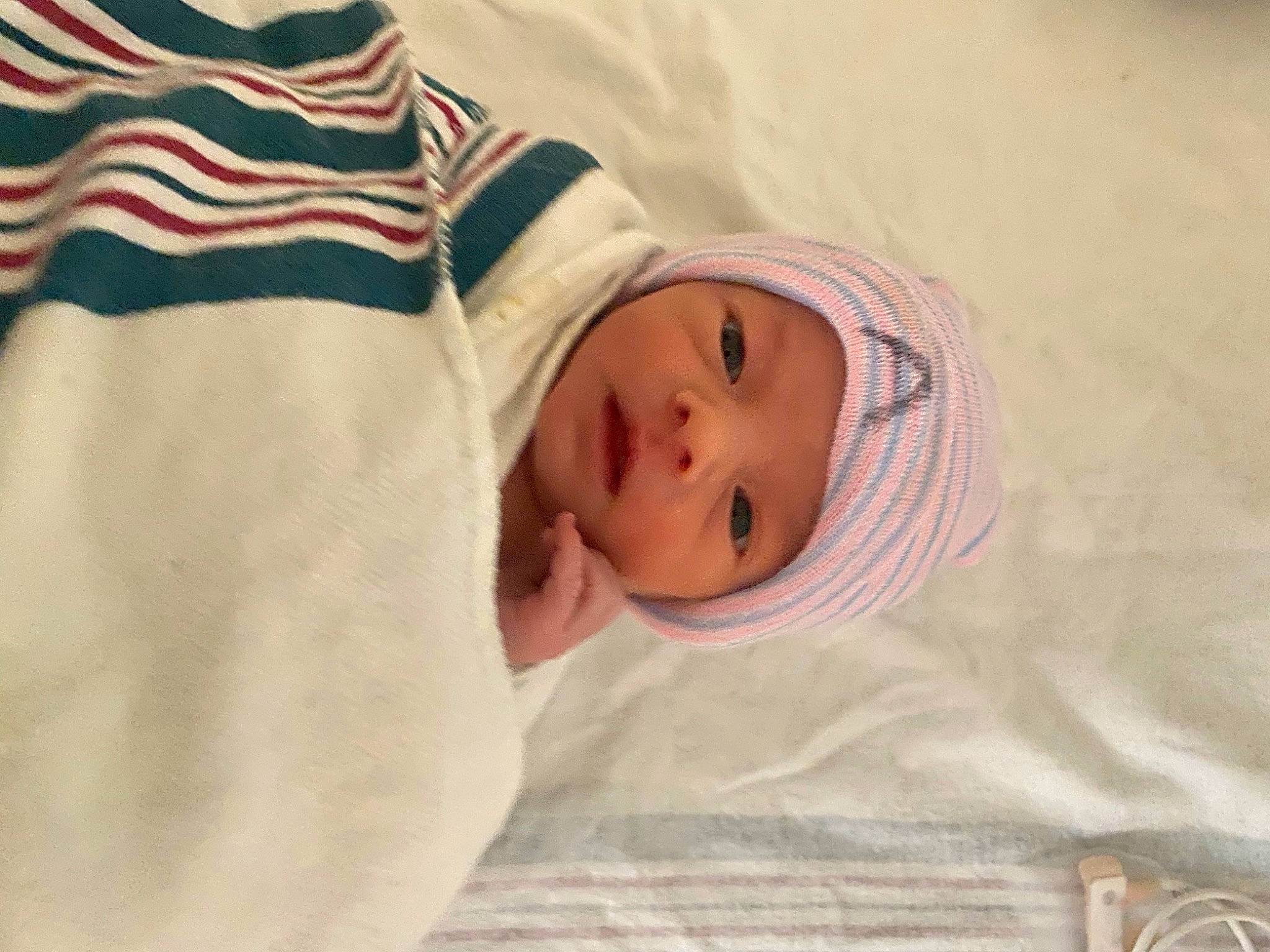 Deacon joined the competition — help win amazing prizes! baby, baby_sleeping, baby_toddler_clothing, bed_sheet, bedding, bedtime, blanket, child, comfort, eye, face, hat, headwear, linens, nap, person, room, sleep, sleeve, textile