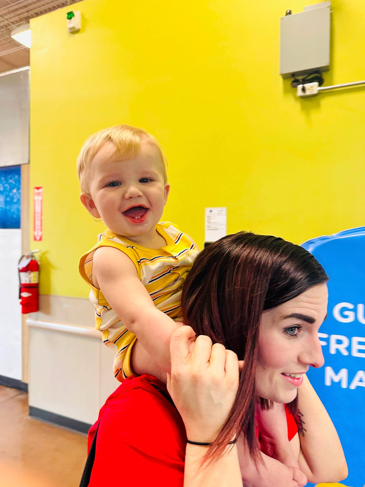 Ryatt joined the competition — help win amazing prizes! baby, child, dress, event, eyelash, flooring, fun, gesture, happy, leisure, nail, orange, person, play, recreation, red, room, skin, smile, toddler