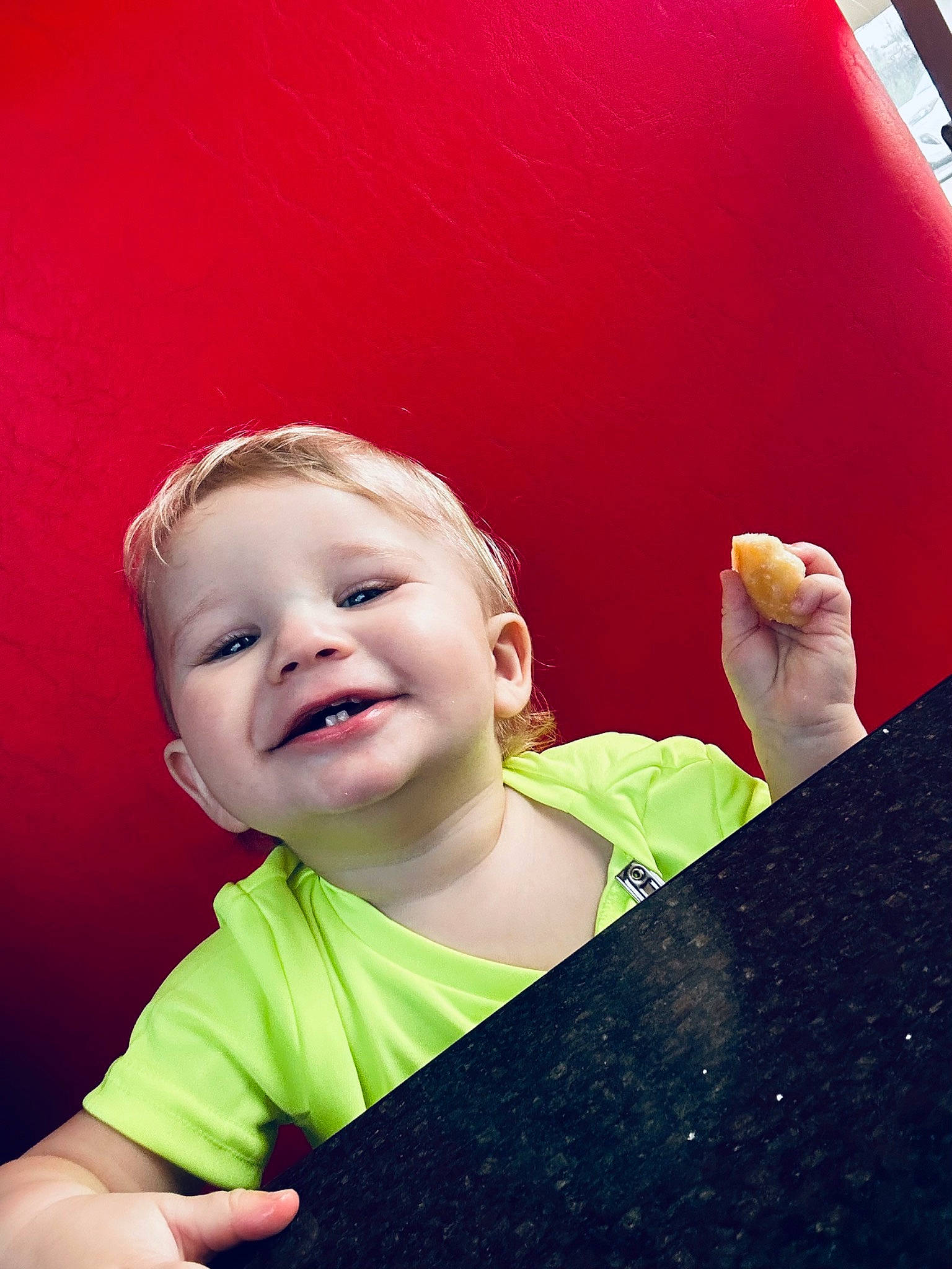 Ryatt is registered to the contest to win money with this photo: baby, baby_toddler_clothing, cheek, child, elbow, finger, flash_photography, fun, gesture, grass, hand, happy, leisure, person, skin, sleeve, smile, standing, t_shirt, thumb