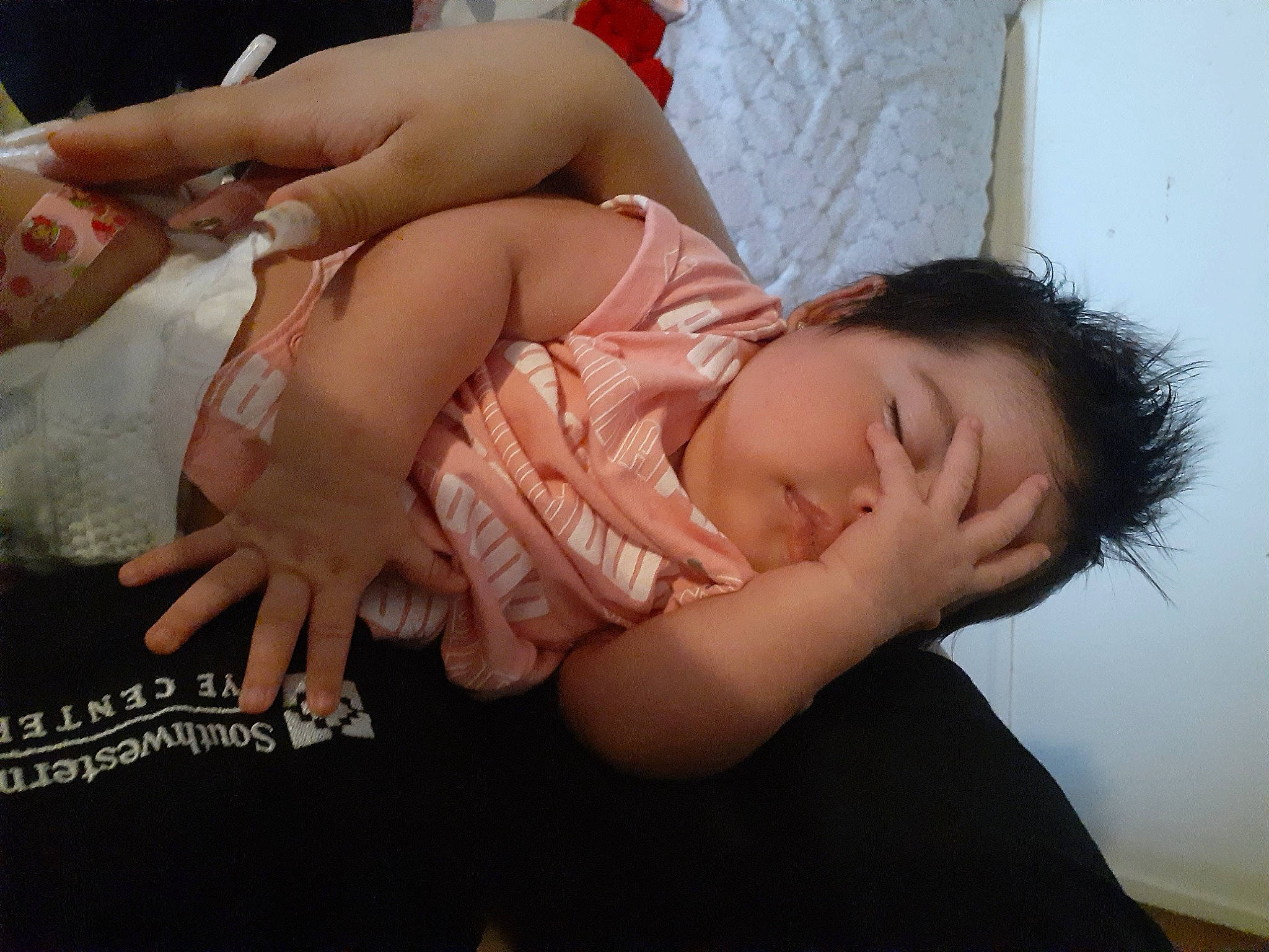 Shyla joined the competition — help win amazing prizes! abdomen, baby, baby_toddler_clothing, bracelet, child, comfort, cosmetics, finger, flesh, hand, nail, nap, person, skin, sleep, stomach, thumb, toddler, wrist