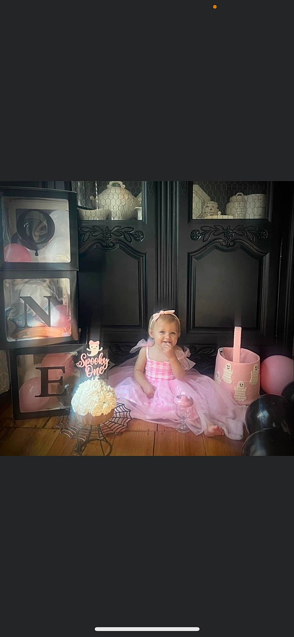 Saylor joined the competition — help win amazing prizes! baby, curtain, darkness, doll, dress, event, flash_photography, flooring, formal_wear, gown, house, joy, lighting_accessory, living_room, peach, person, picture_frame, room, sitting, toddler
