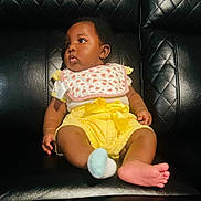 Gabriella joined the competition — help win amazing prizes! baby, bodypart, chair, clothing, couch, cushion, dress, face, finger, furniture, hand, head, homedecor, person, photography, portrait, shorts, sitting, sleeping, sleeve
